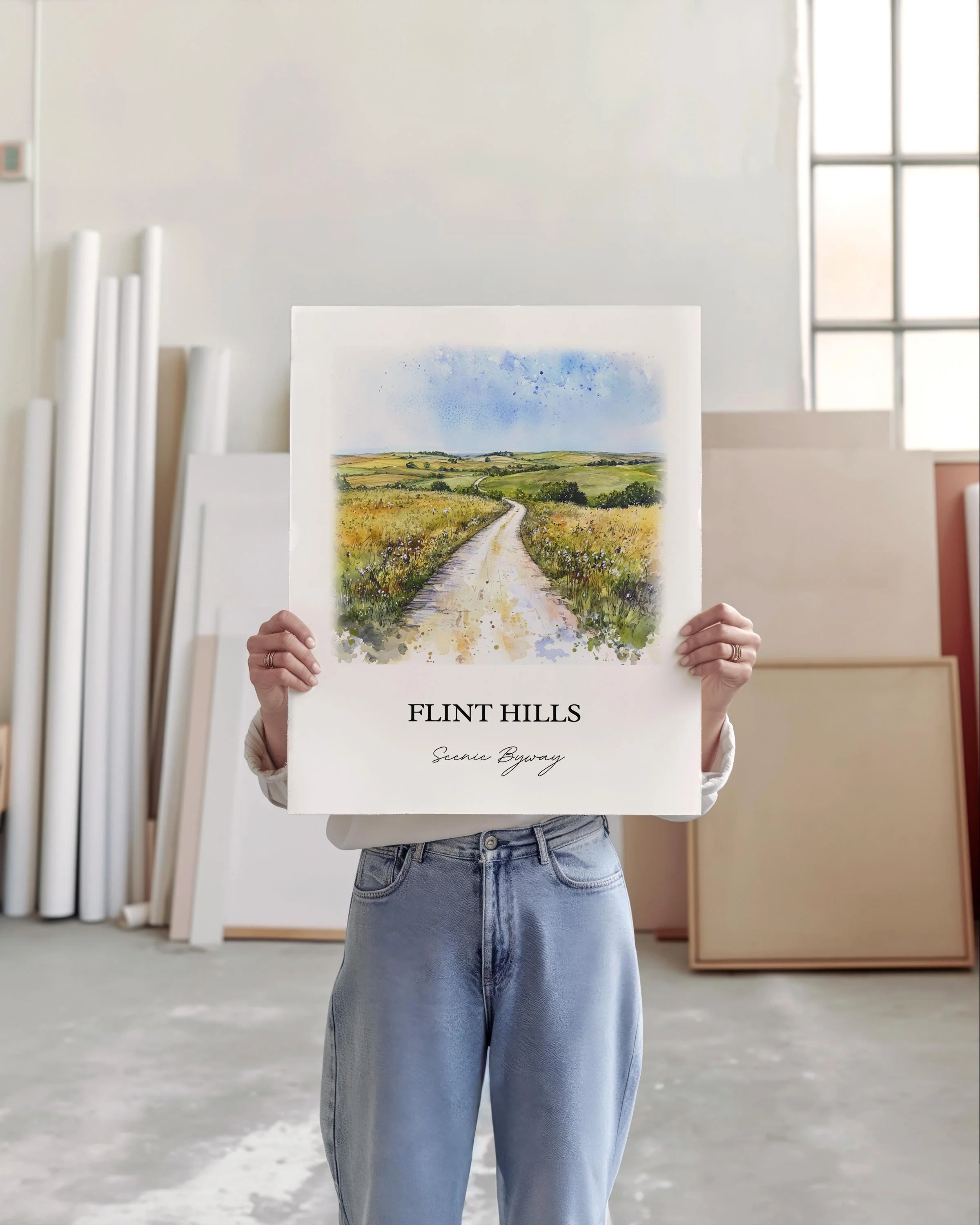 Flint Hills, Kansas, USA – Watercolor Art Print - Image 5