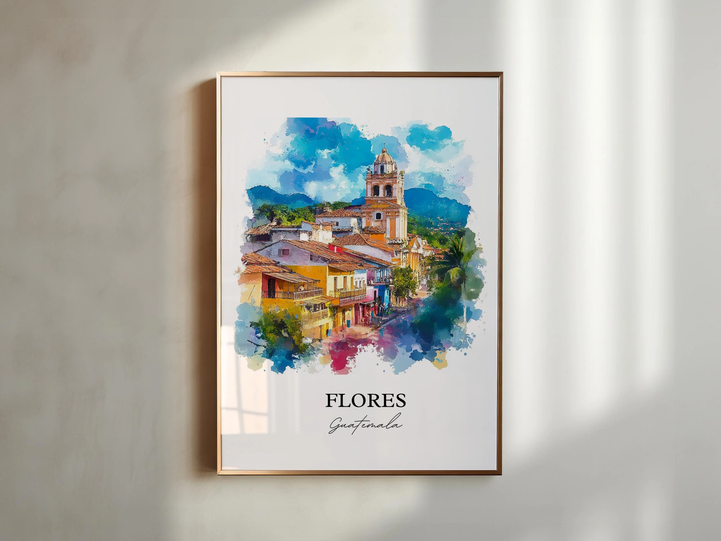 Flores, Guatemala – Watercolor Art Print Petén Region - Image 3