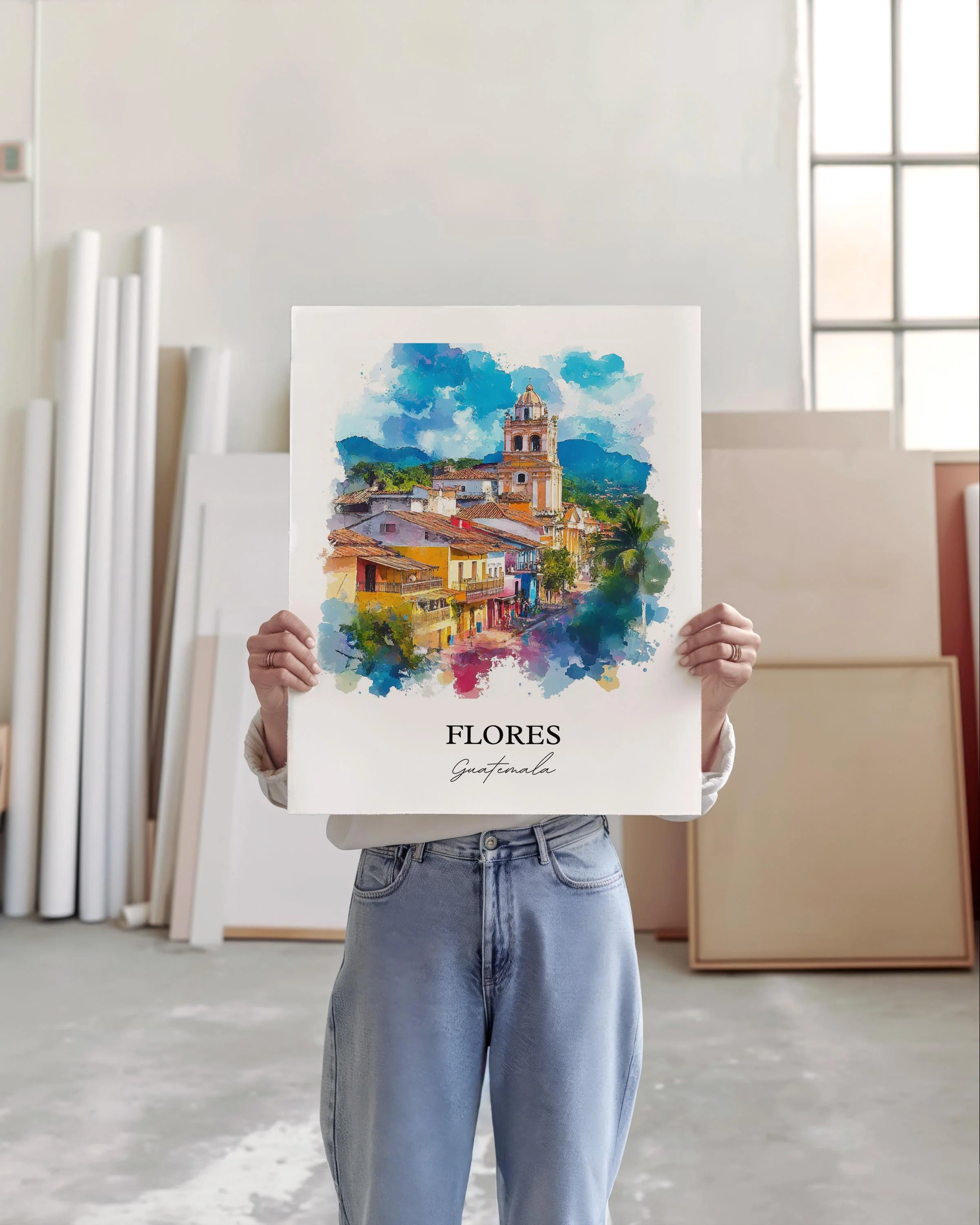 Flores, Guatemala – Watercolor Art Print Petén Region - Image 4
