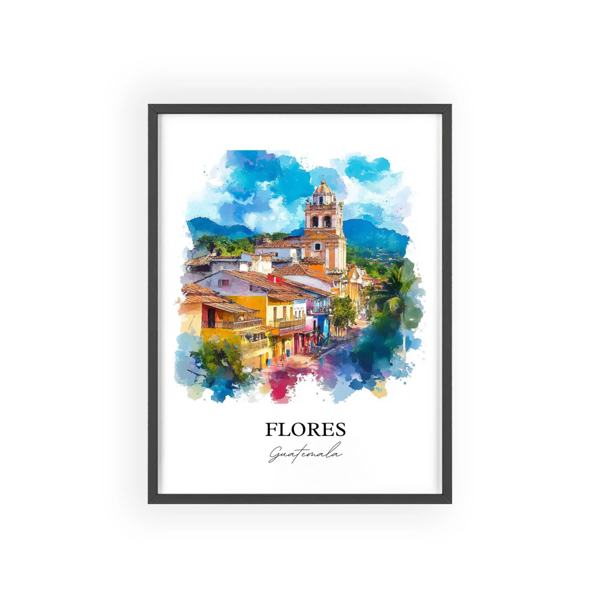Flores, Guatemala – Watercolor Art Print Petén Region - Image 7