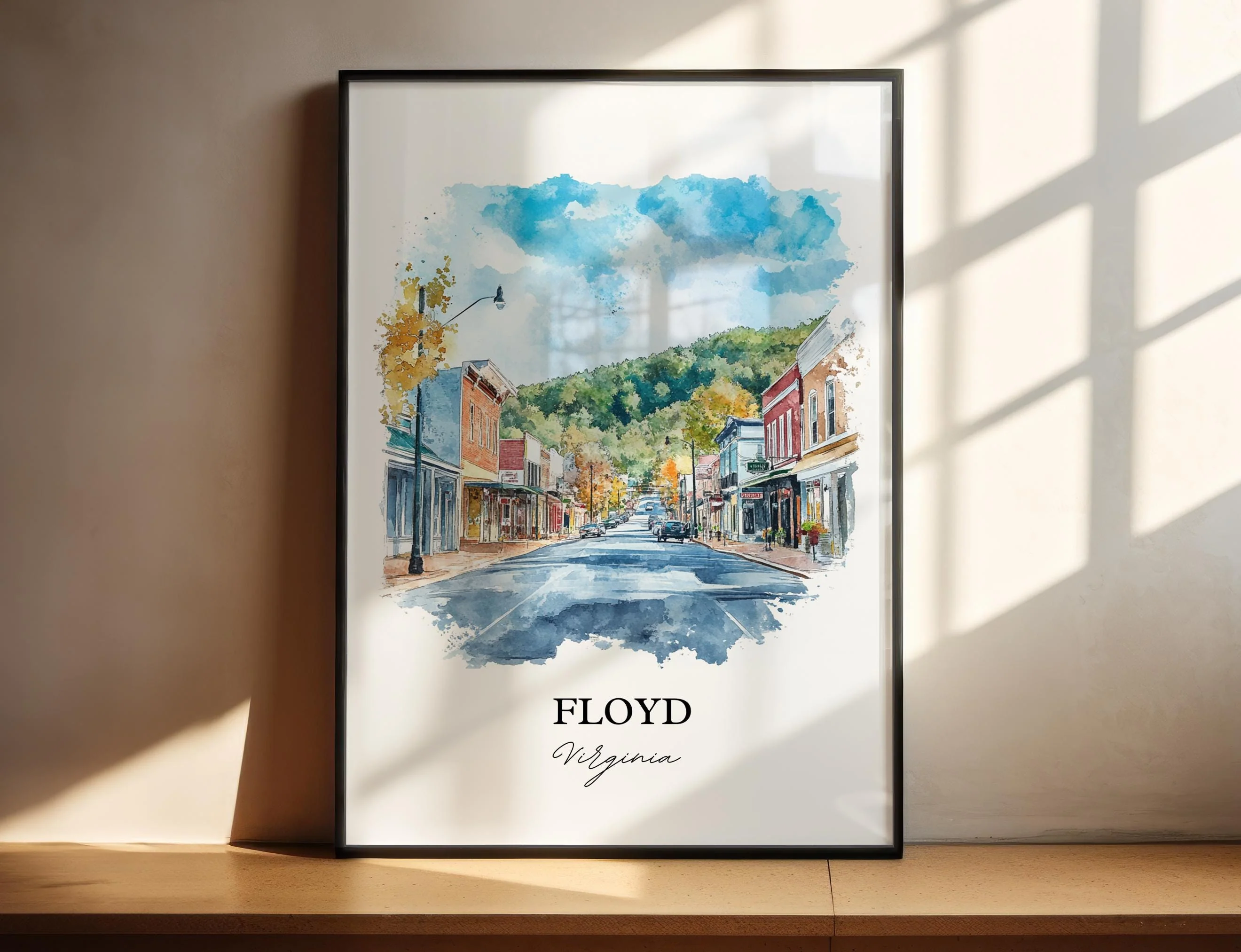 Floyd, Virginia, USA – Watercolor Art Print