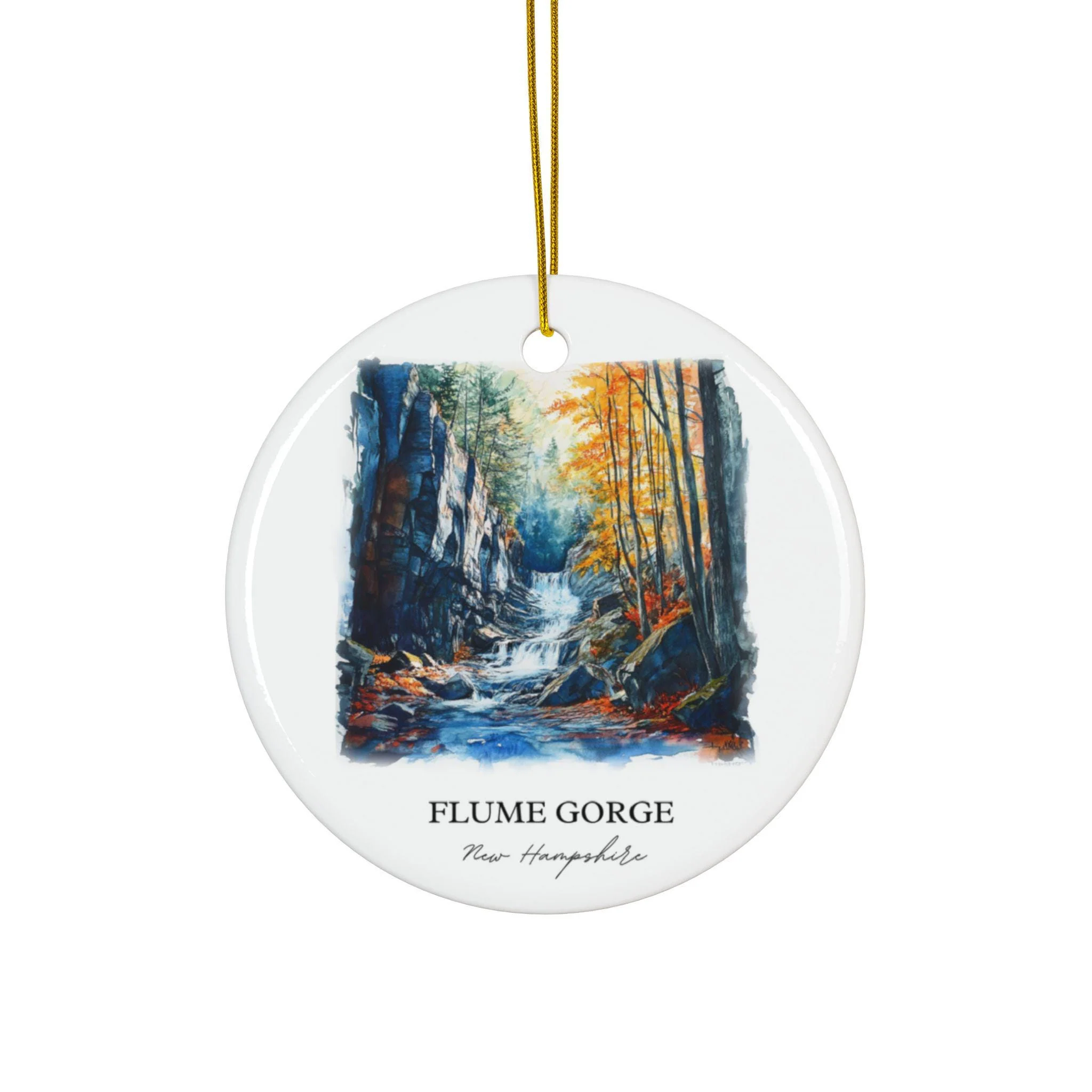 Flume Gorge NH Ornament: Unique Flume Gorge Souvenir, Flume Gorge Xmas Decor, and Authentic Flume Gorge Gift