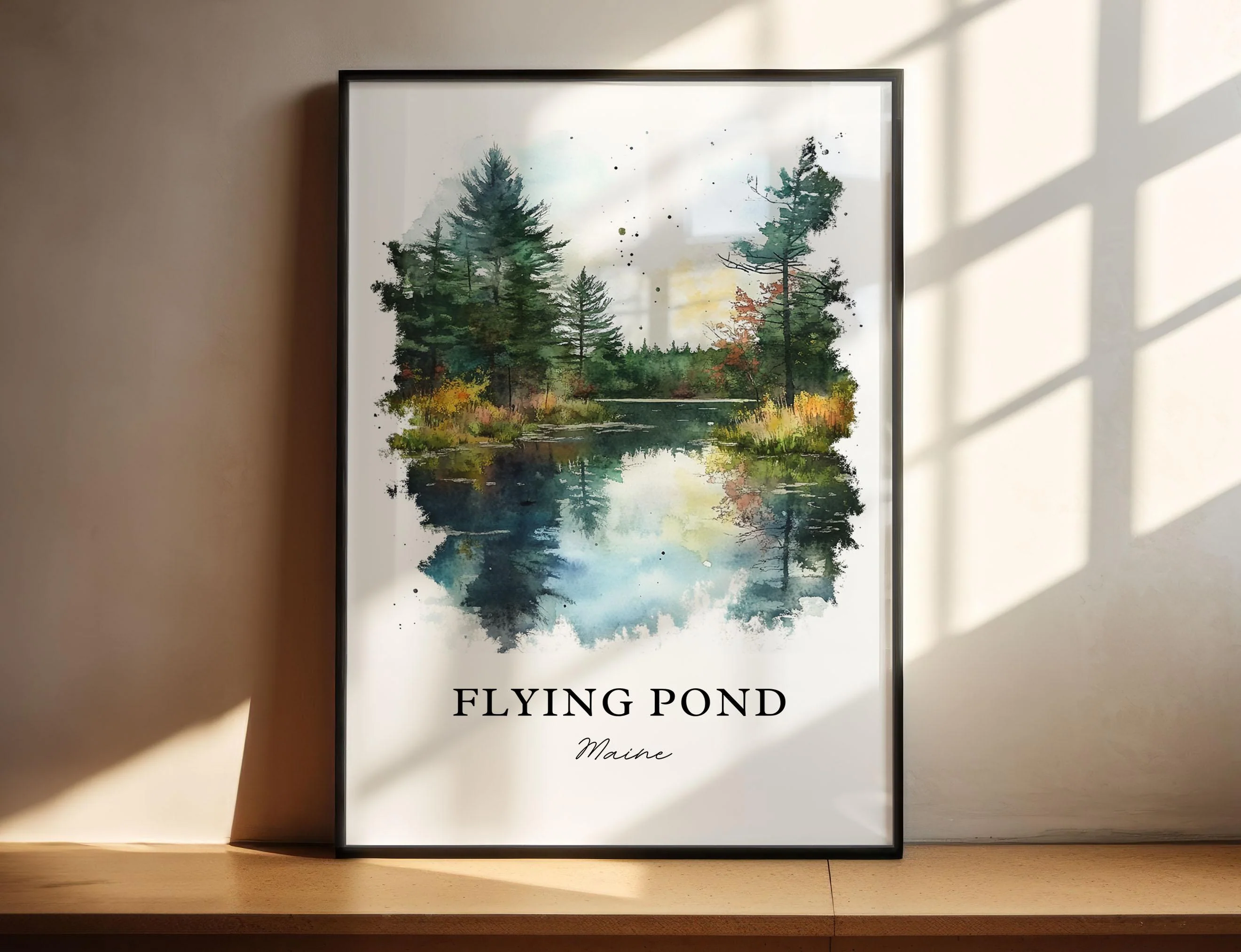 Flying Pond, Maine – Watercolor Art Print