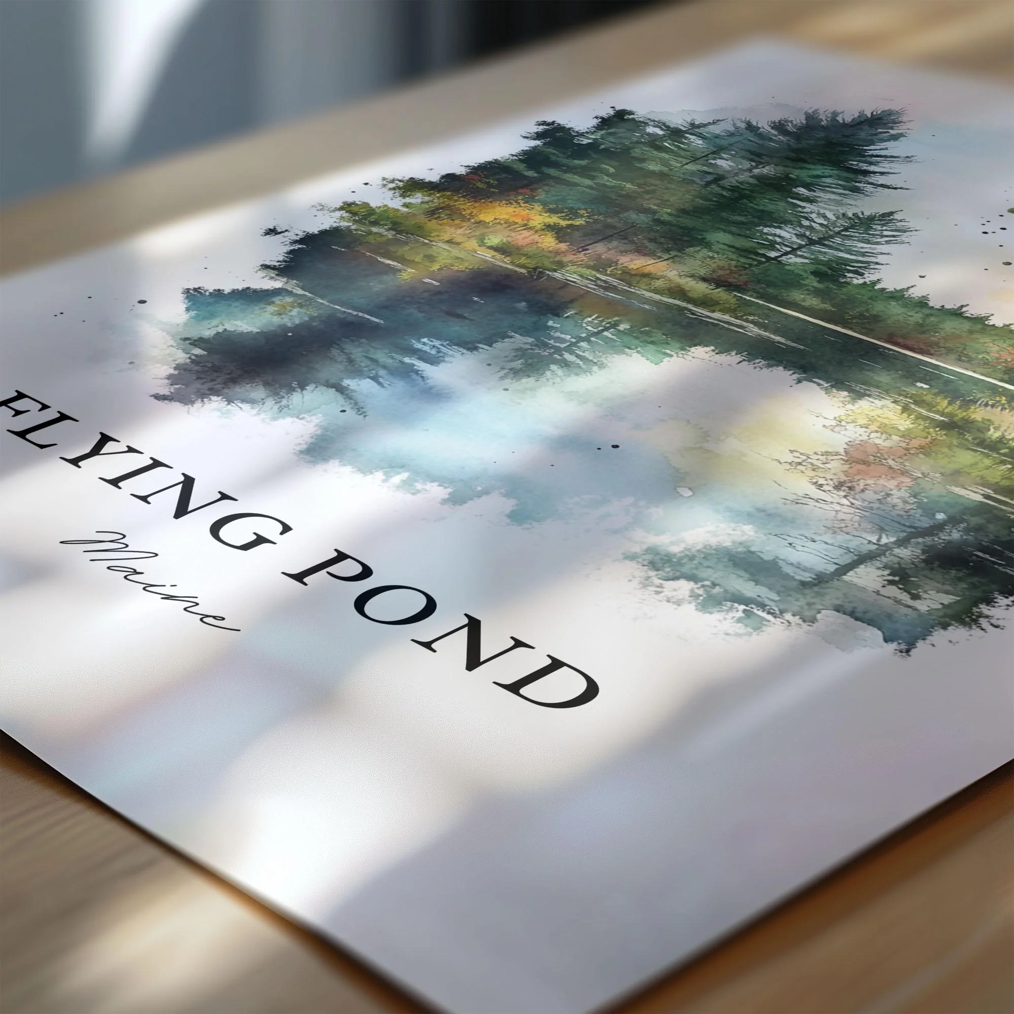 Flying Pond, Maine – Watercolor Art Print - Image 2