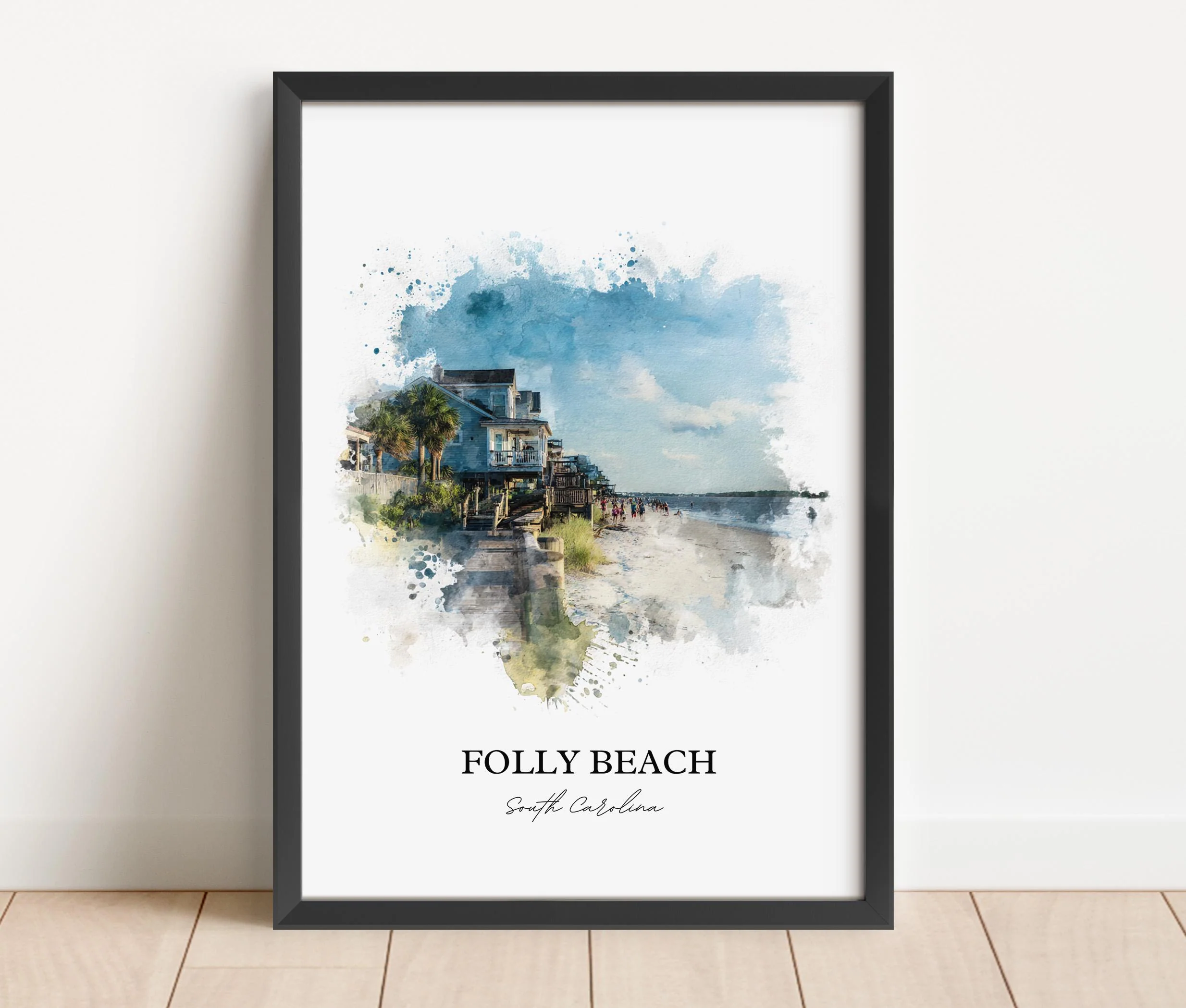Folly Beach, SC – Watercolor Art Print - Image 5