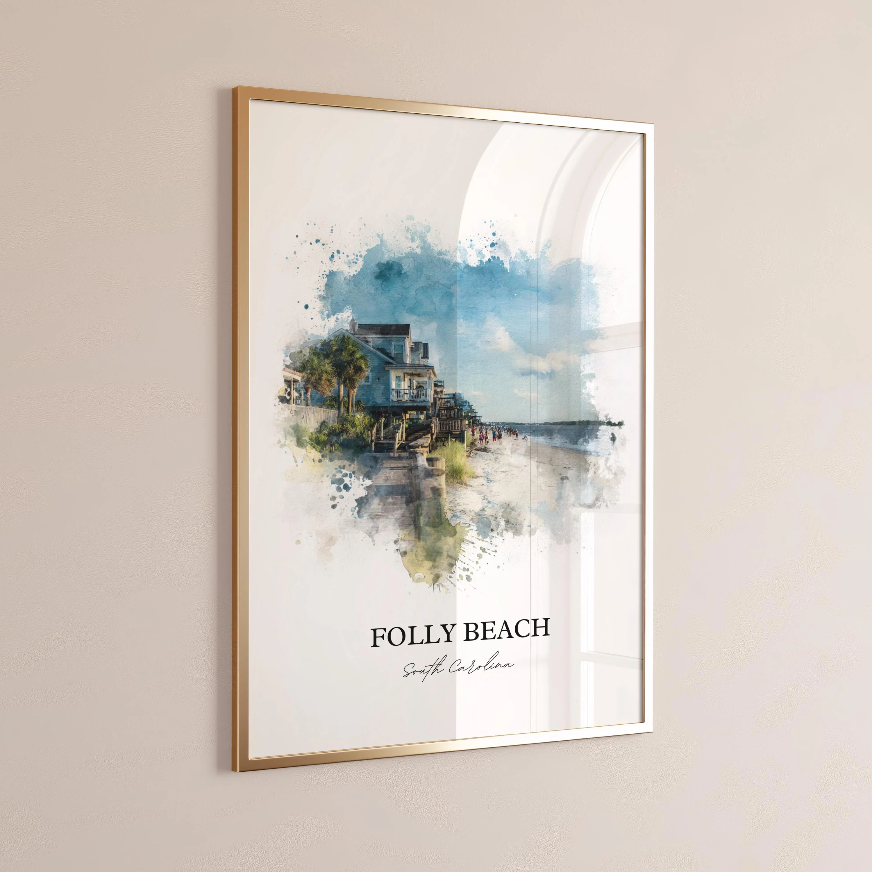 Folly Beach, SC – Watercolor Art Print - Image 7
