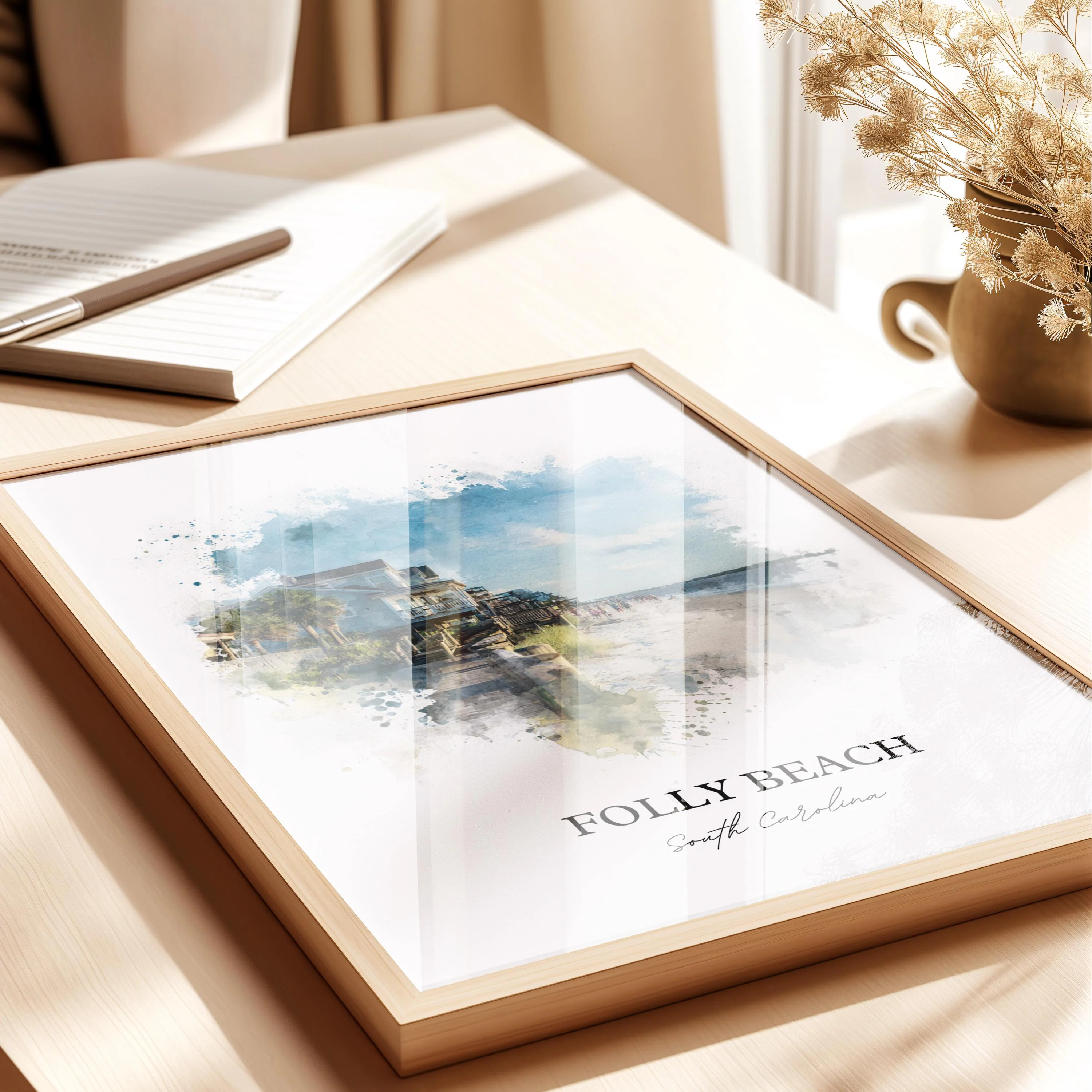 Folly Beach, SC – Watercolor Art Print - Image 8