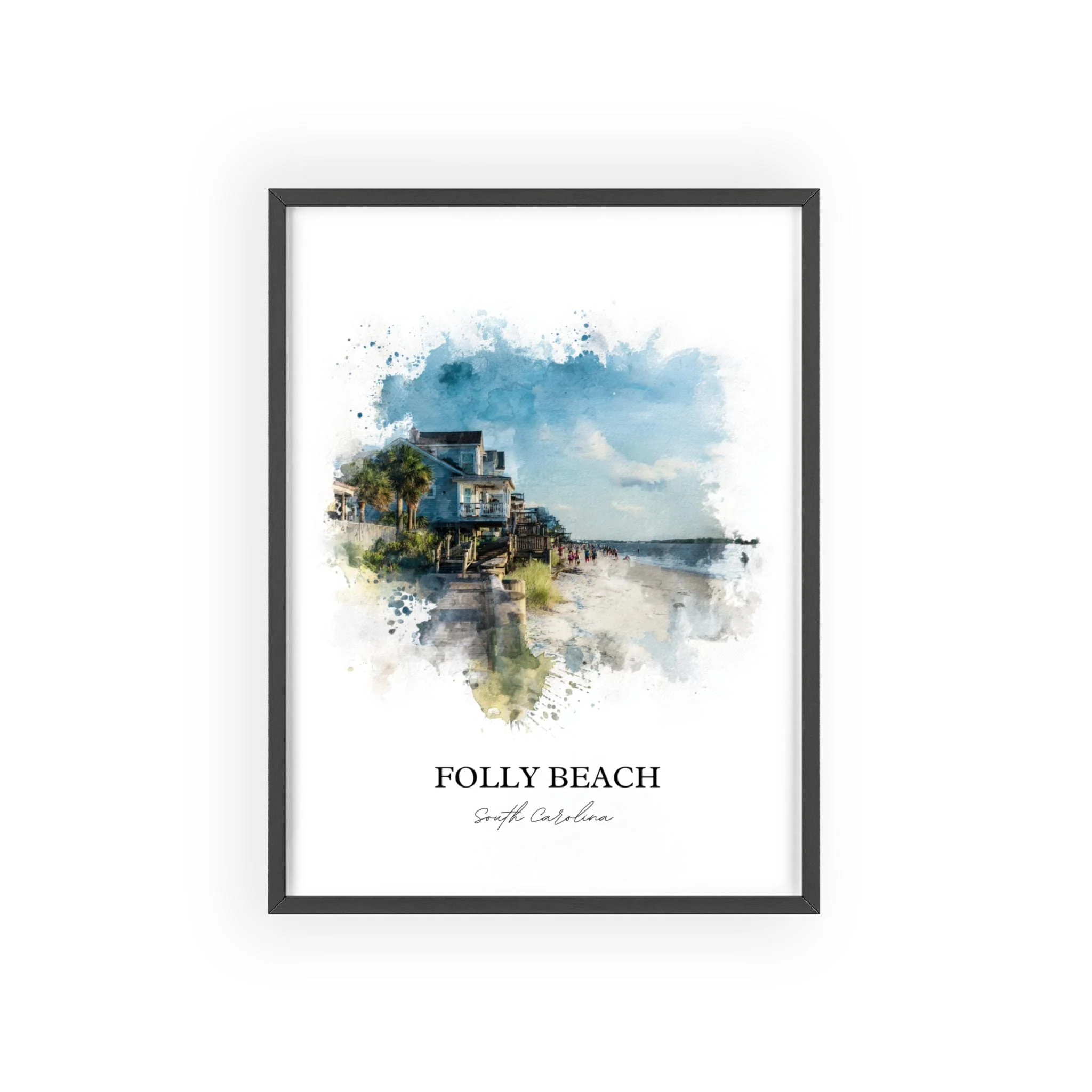 Folly Beach, SC – Watercolor Art Print - Image 9