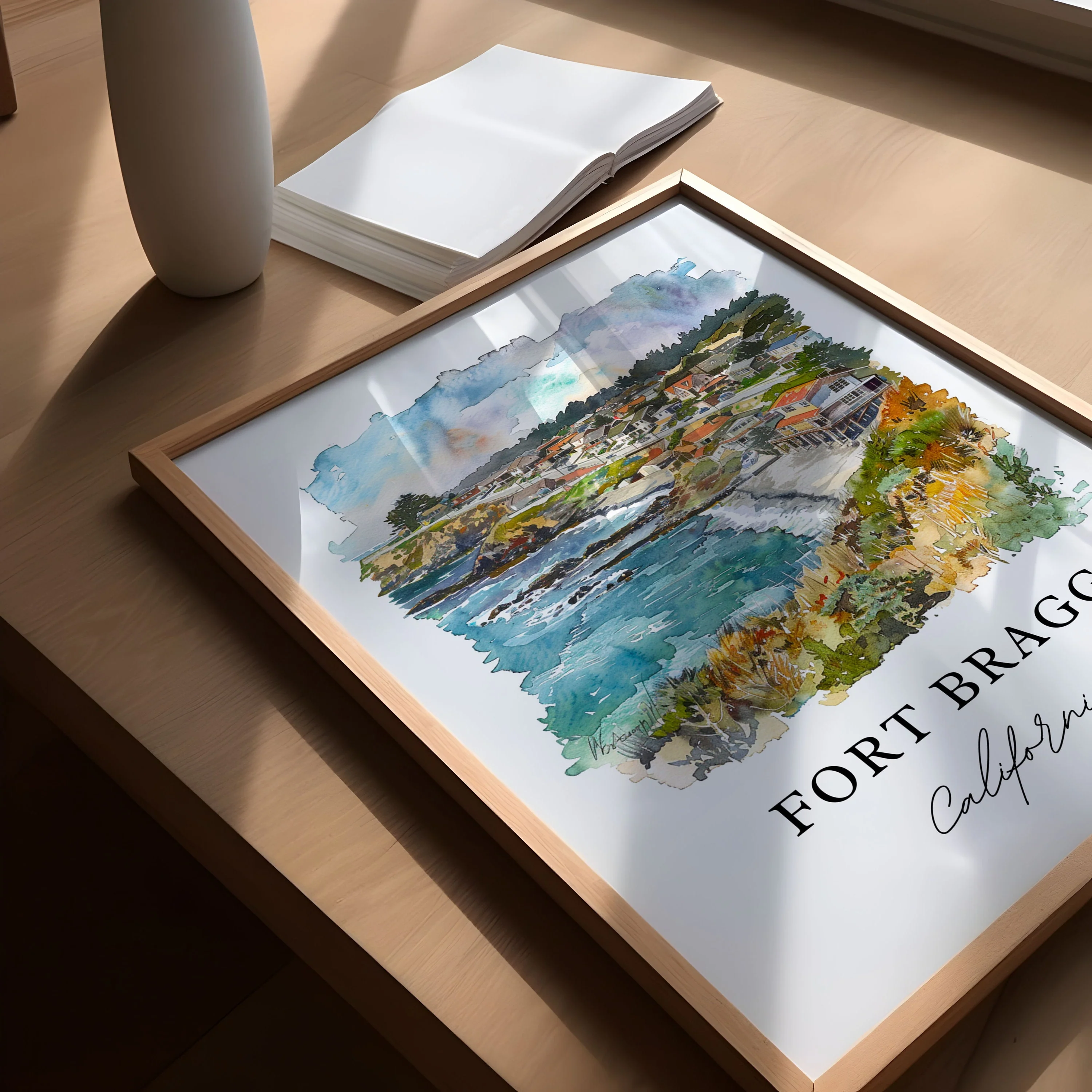 Fort Bragg, California – Watercolor Art Print - Image 3