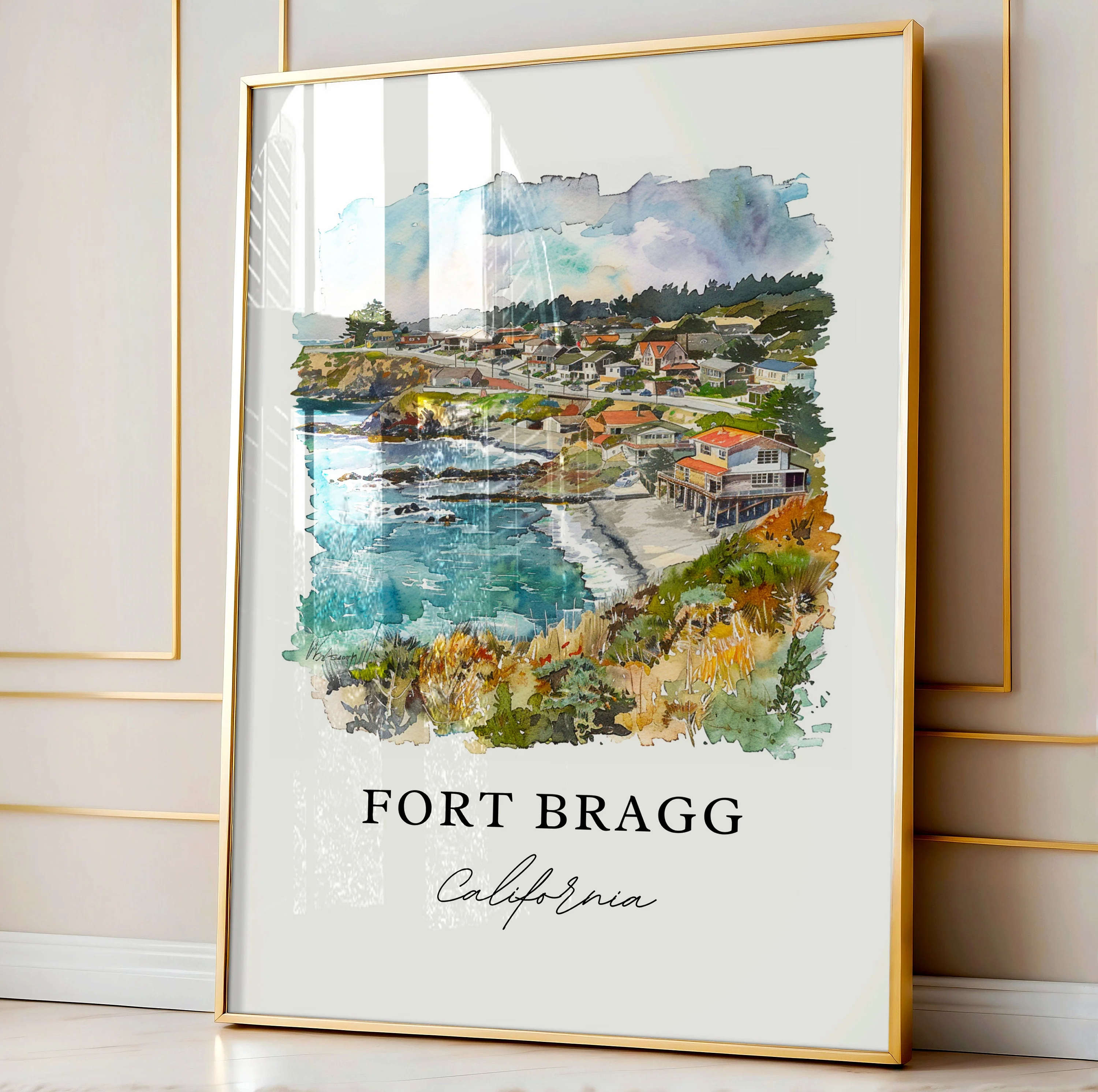 Fort Bragg, California – Watercolor Art Print - Image 4
