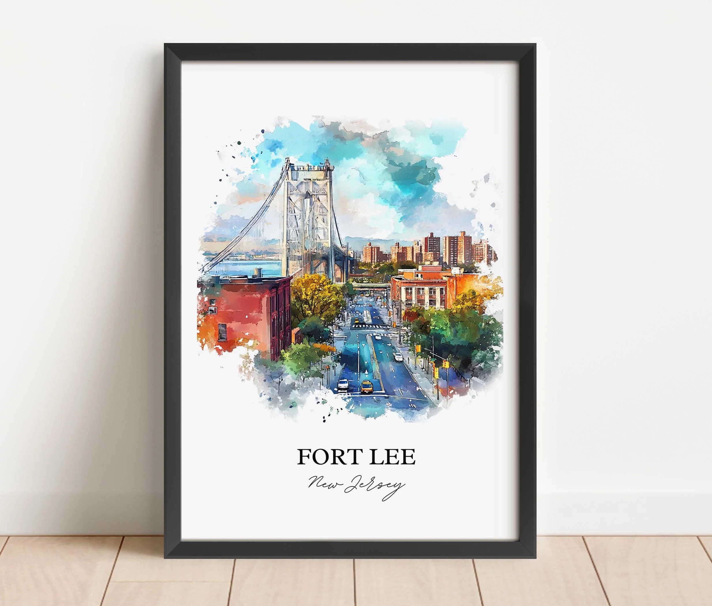 Fort Lee, New Jersey, USA – Watercolor Art Print of GW Bridge - Image 5