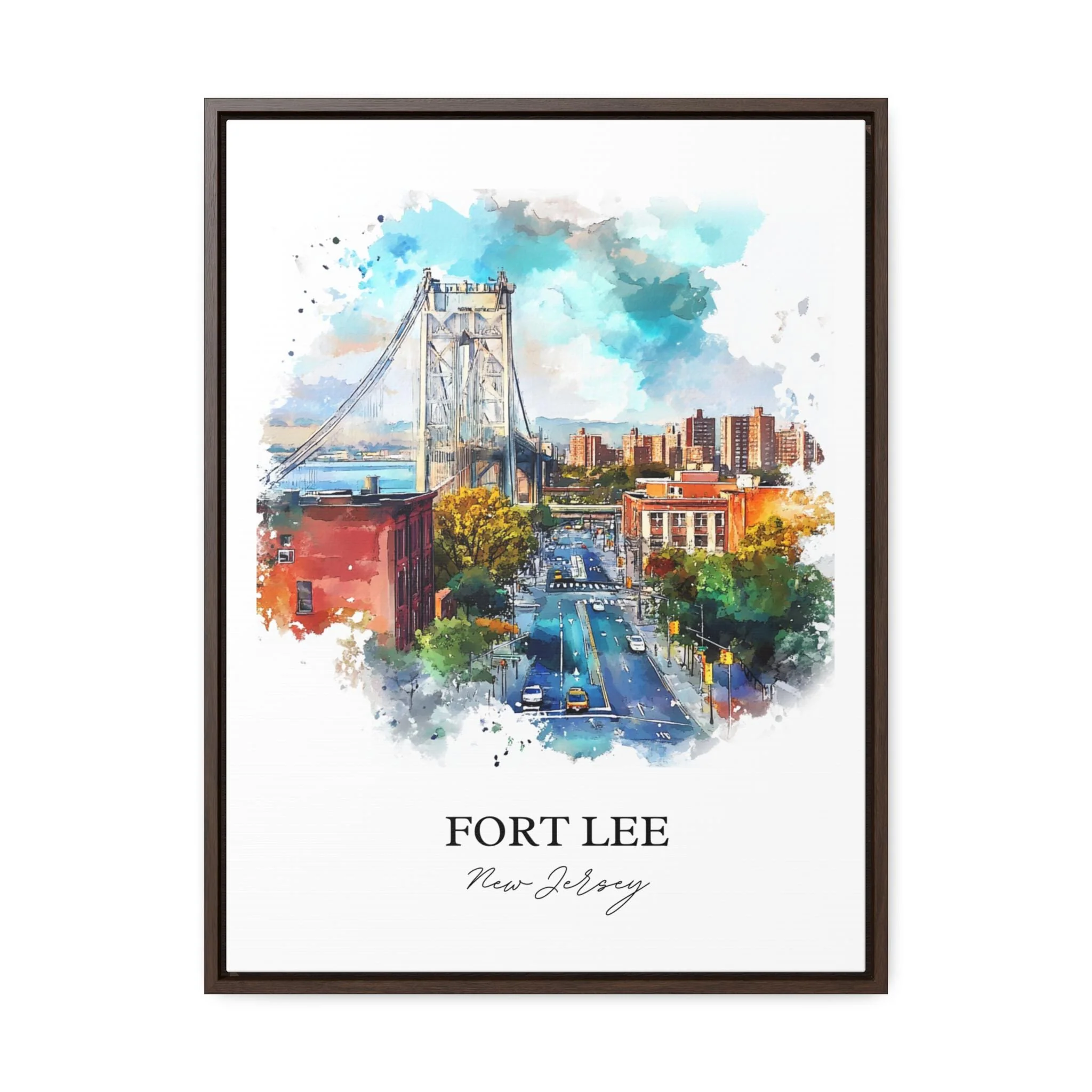 Fort Lee, New Jersey, USA – Watercolor Art Print of GW Bridge - Image 7