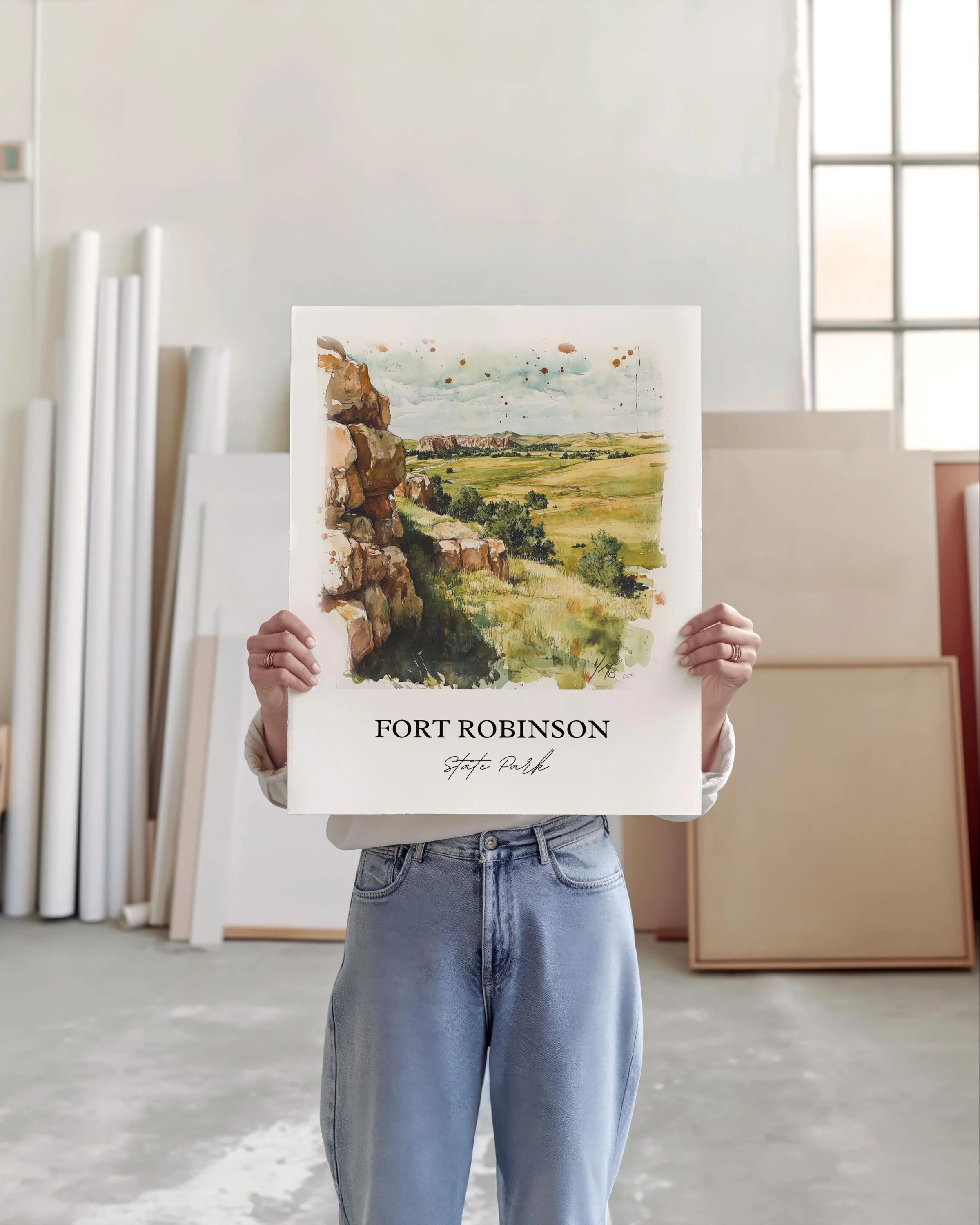 Fort Robinson State Park, USA – Watercolor Art Print - Image 5
