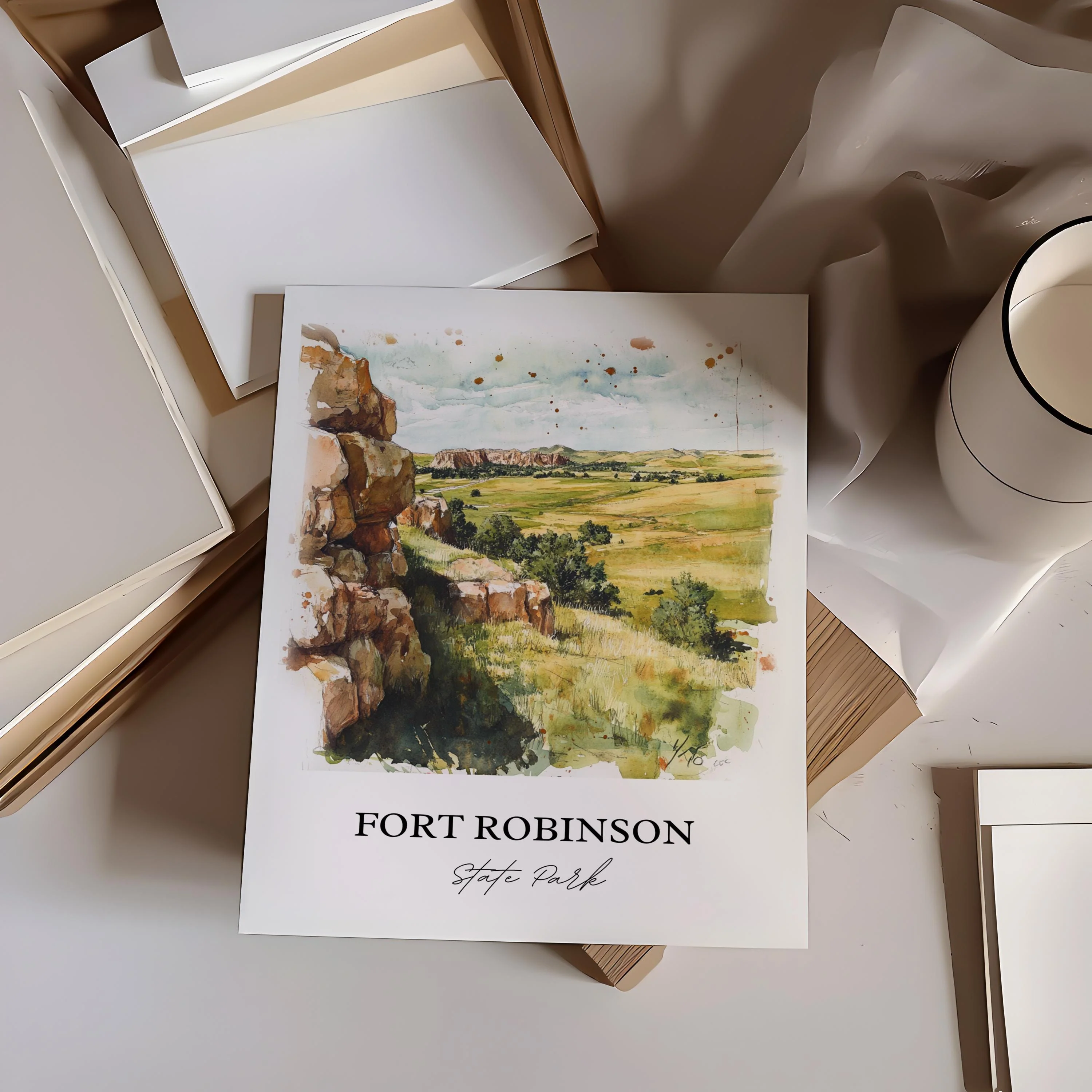 Fort Robinson State Park, USA – Watercolor Art Print - Image 6