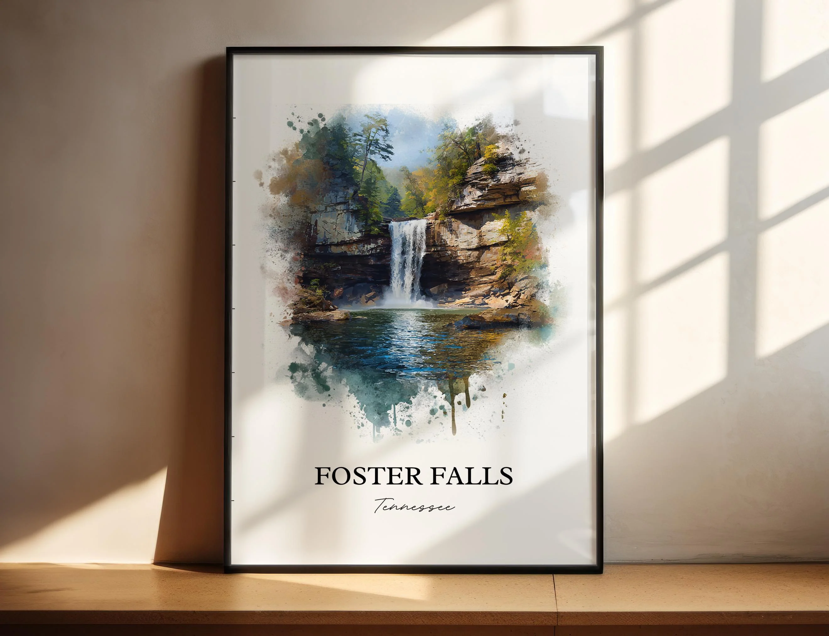 Foster Falls, Tennessee, USA – Watercolor Art Print