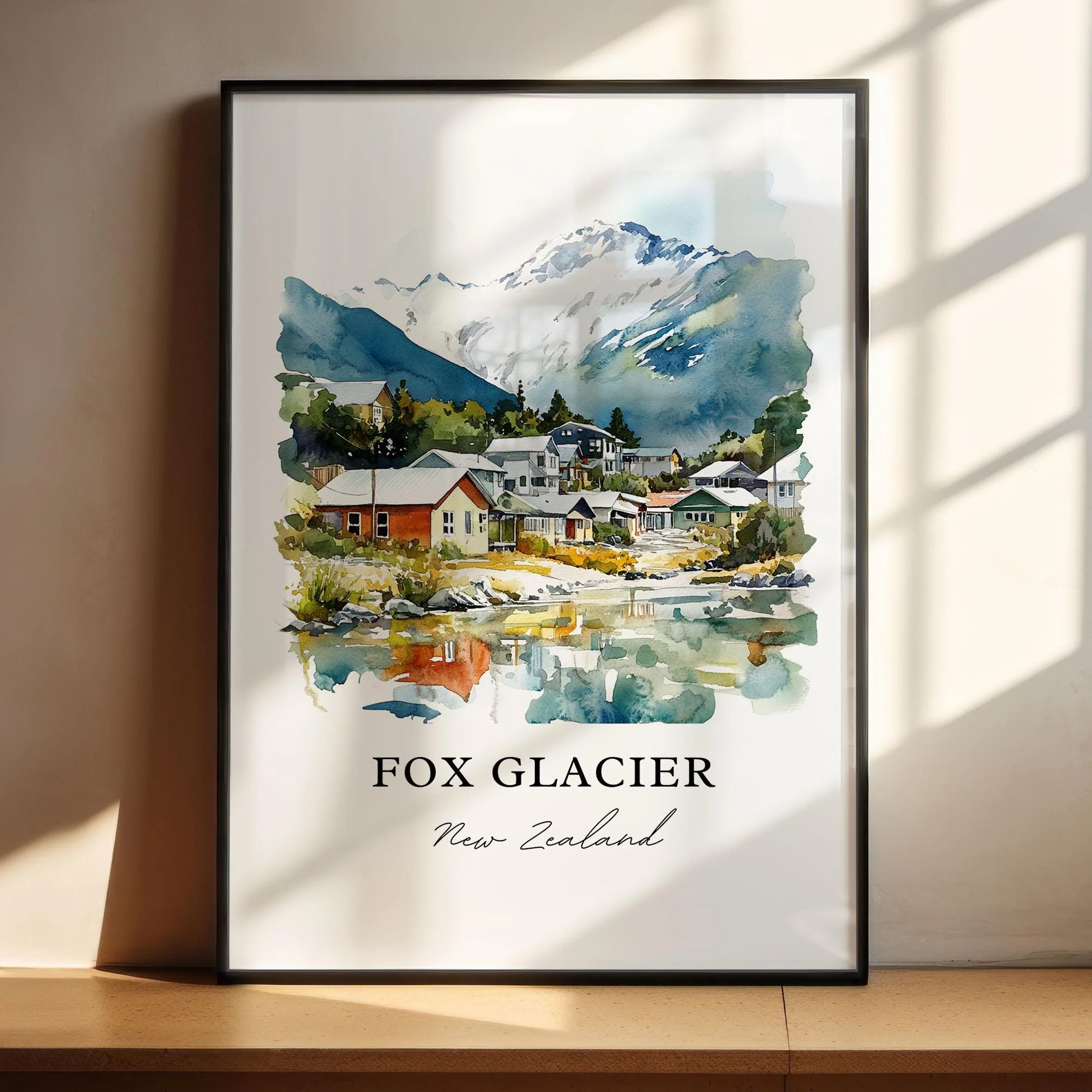 Fox Glacier, New Zealand – Watercolor Art Print - Image 3