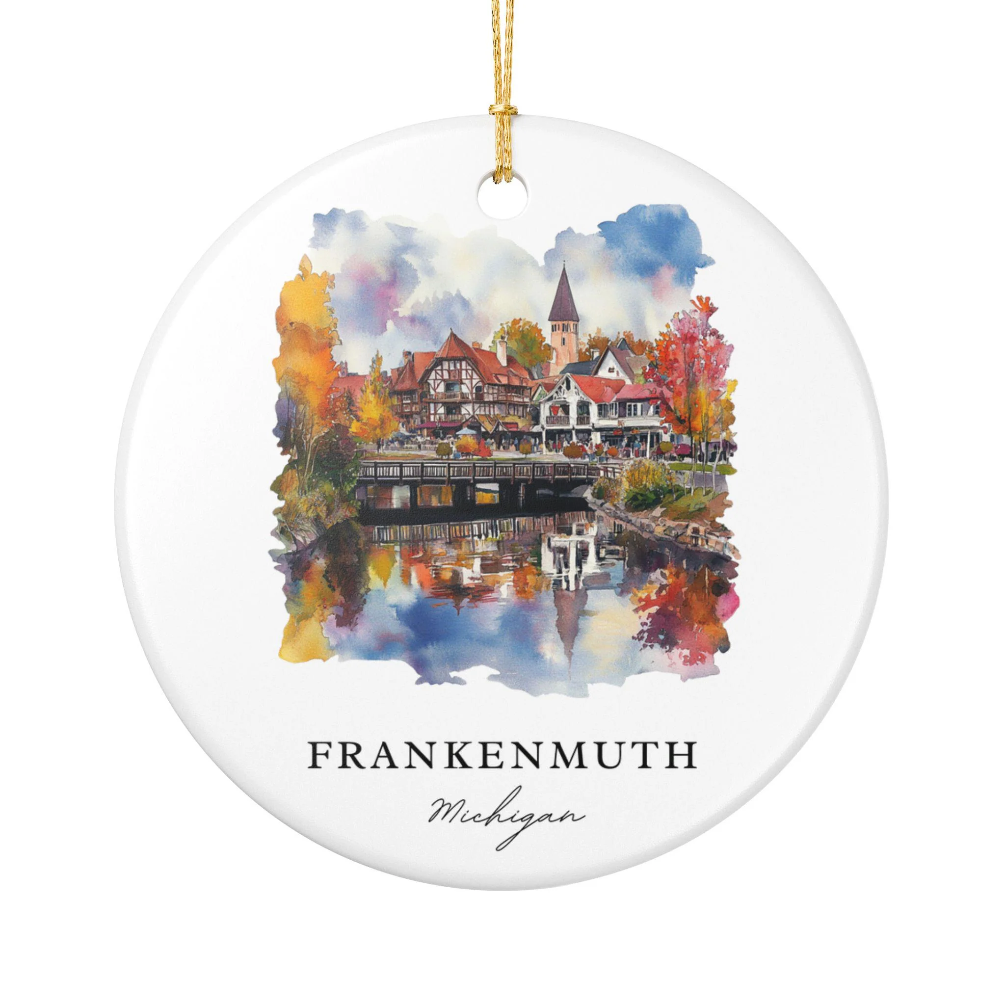 Frankenmuth Ornament: Unique Frankenmuth Souvenir, Michigan Xmas Decor, and Authentic Frankenmuth MI Gift