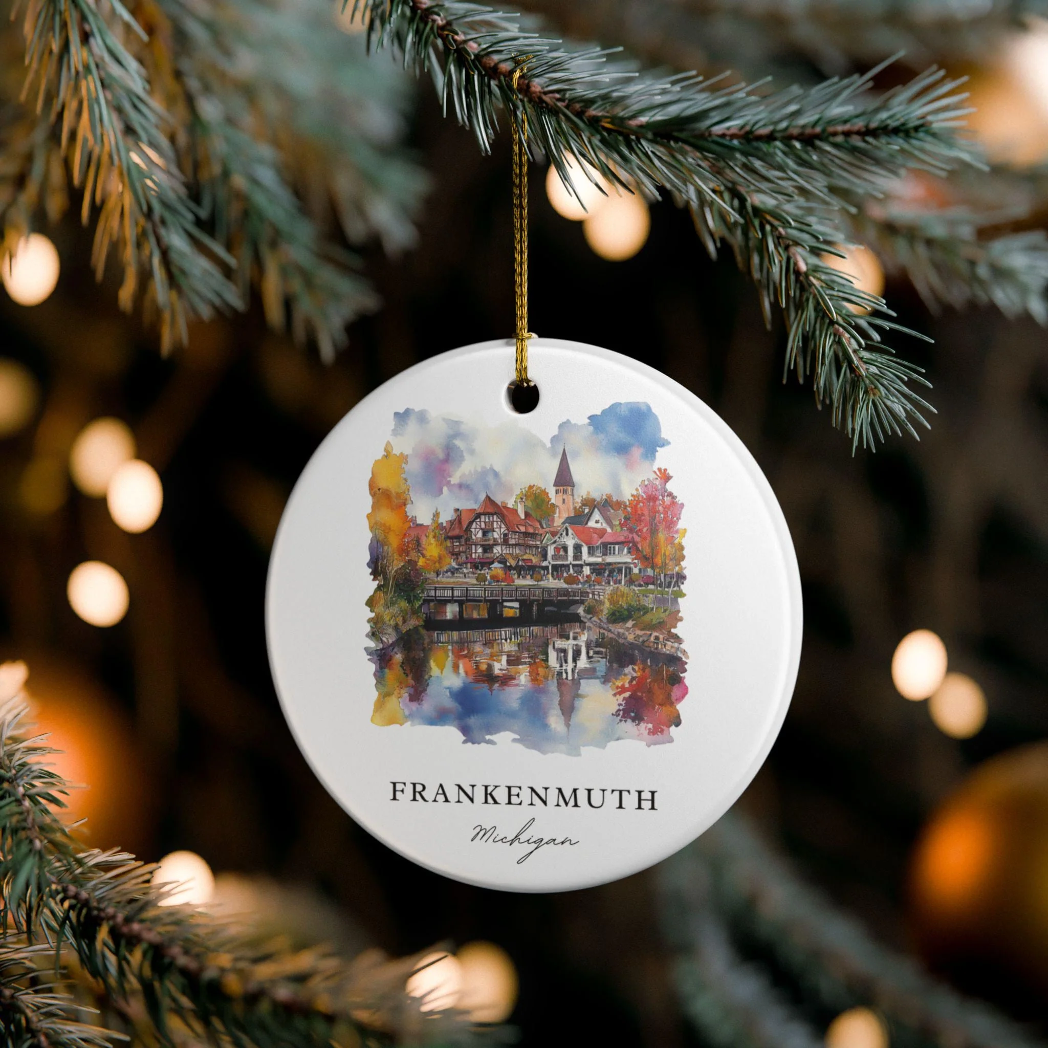 Frankenmuth Ornament: Unique Frankenmuth Souvenir, Michigan Xmas Decor, and Authentic Frankenmuth MI Gift - Image 4