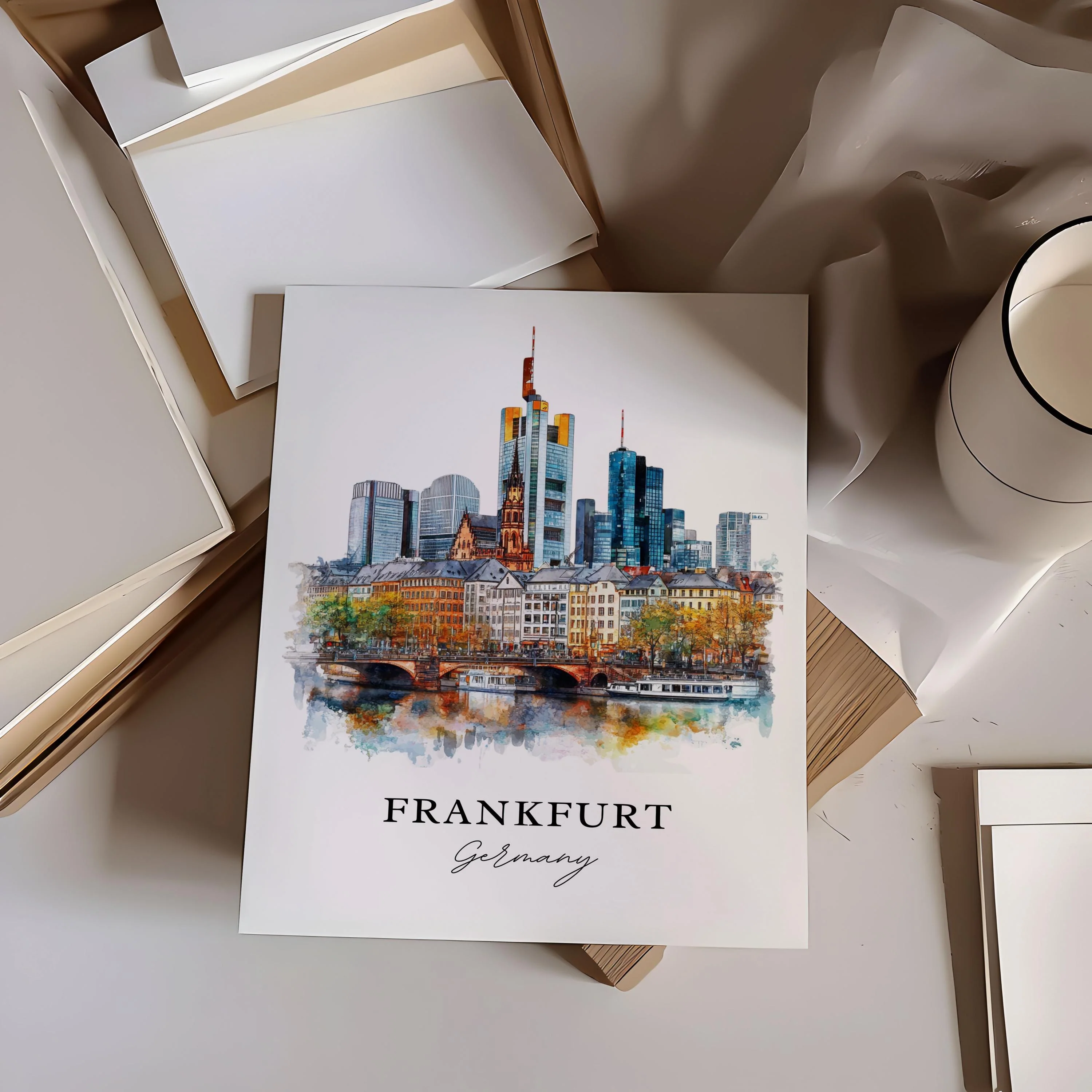 Frankfurt, Germany – Watercolor Art Print - Image 2