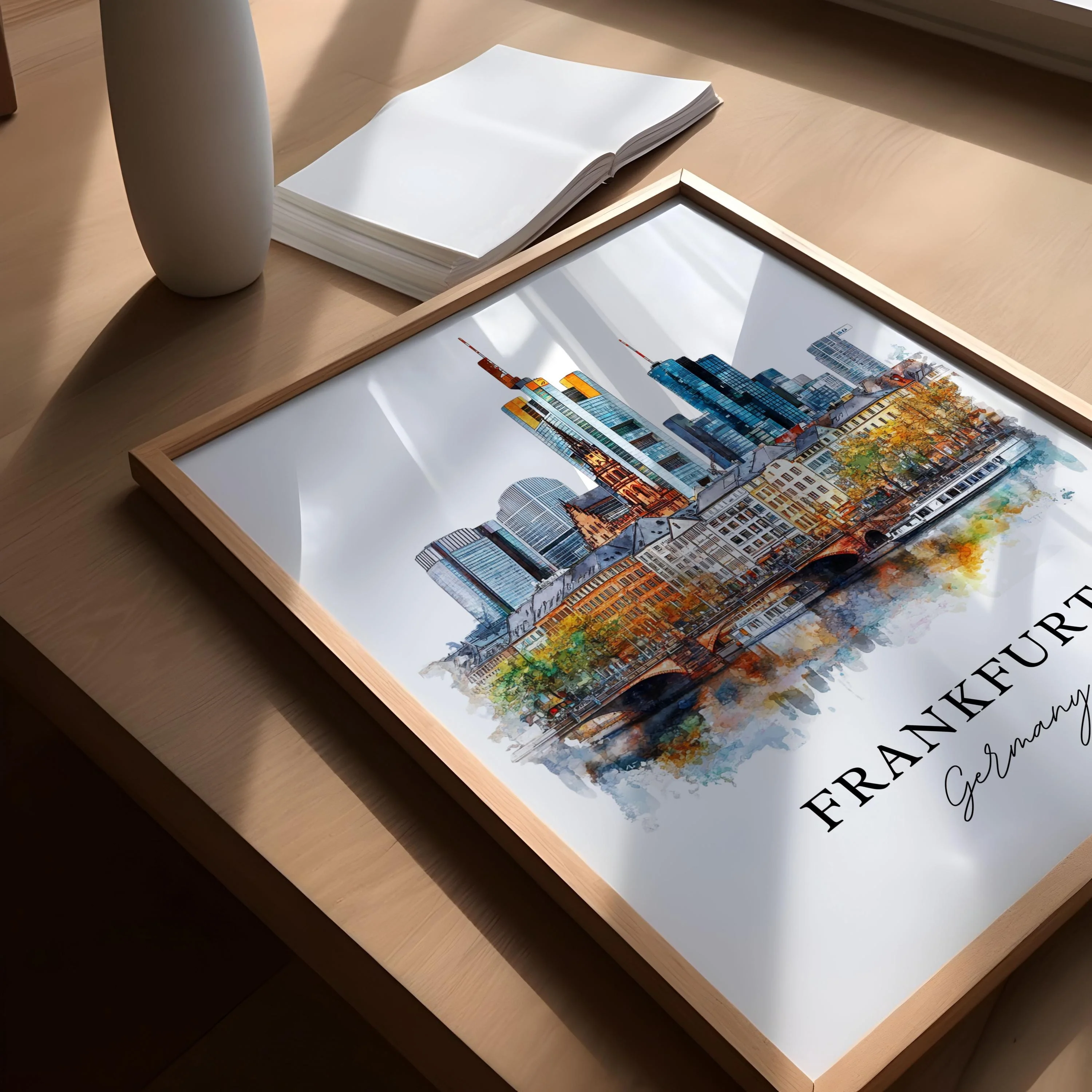 Frankfurt, Germany – Watercolor Art Print - Image 4