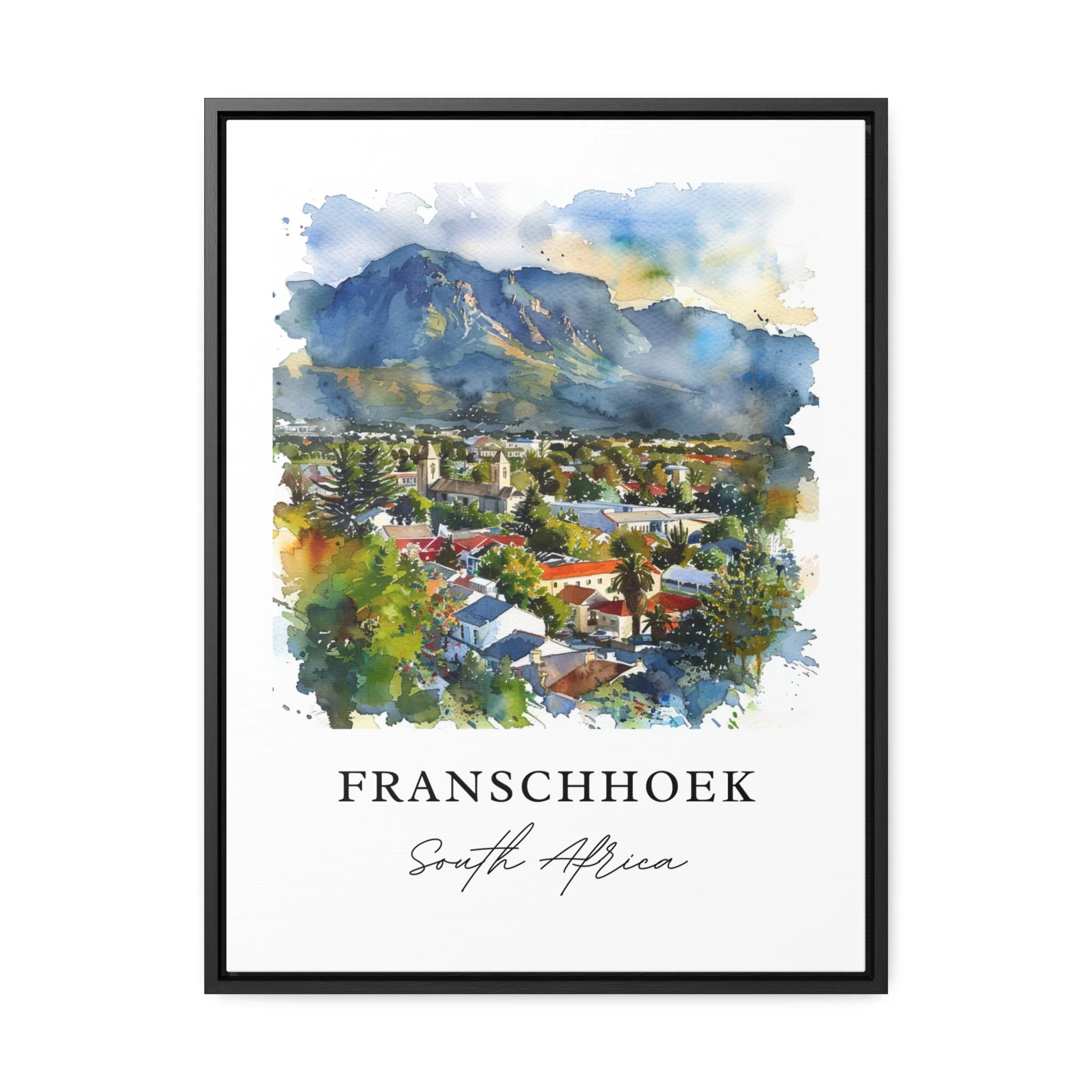 Franschhoek, South Africa – Watercolor Art Print