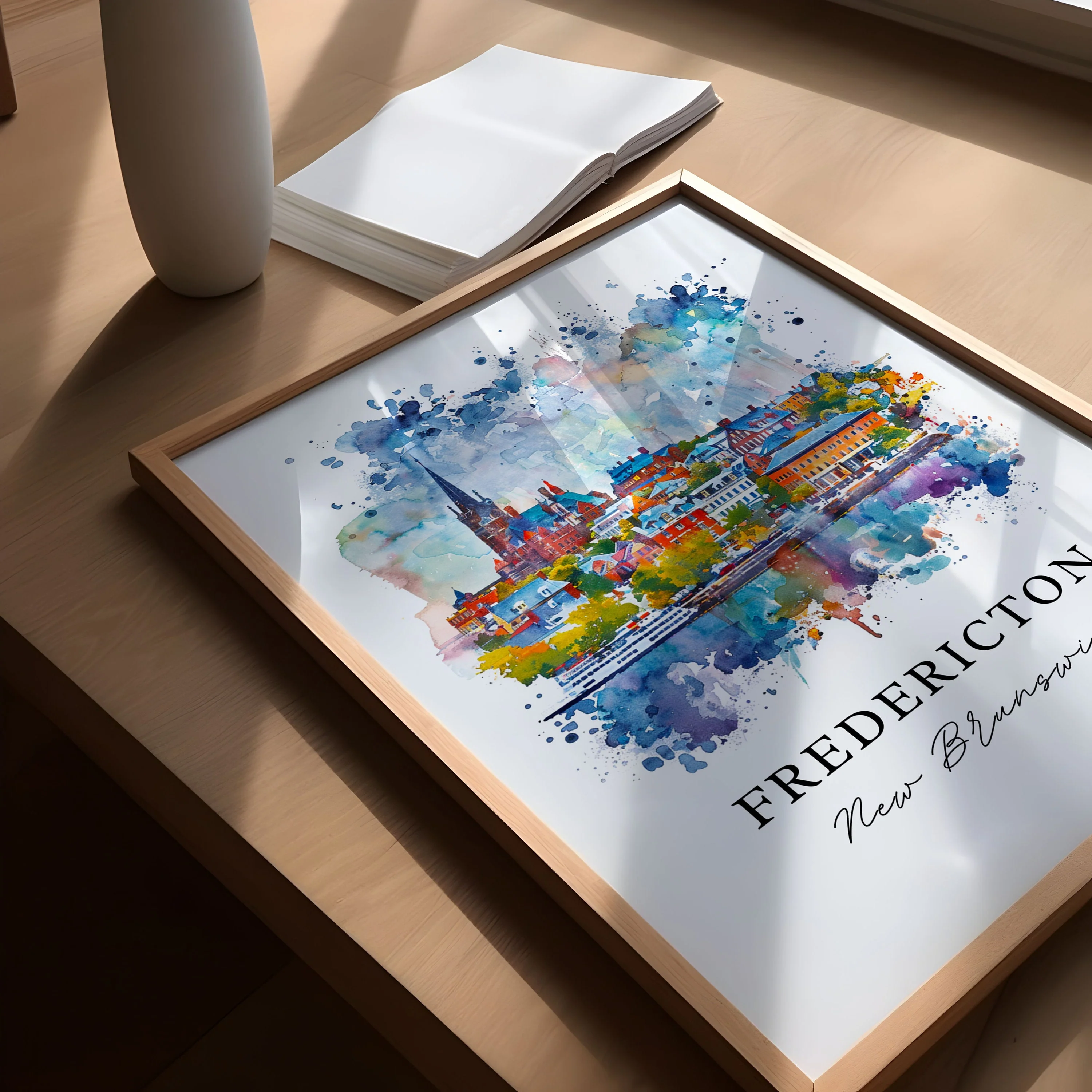 Fredericton, Canada – Watercolor Art Print - Image 3