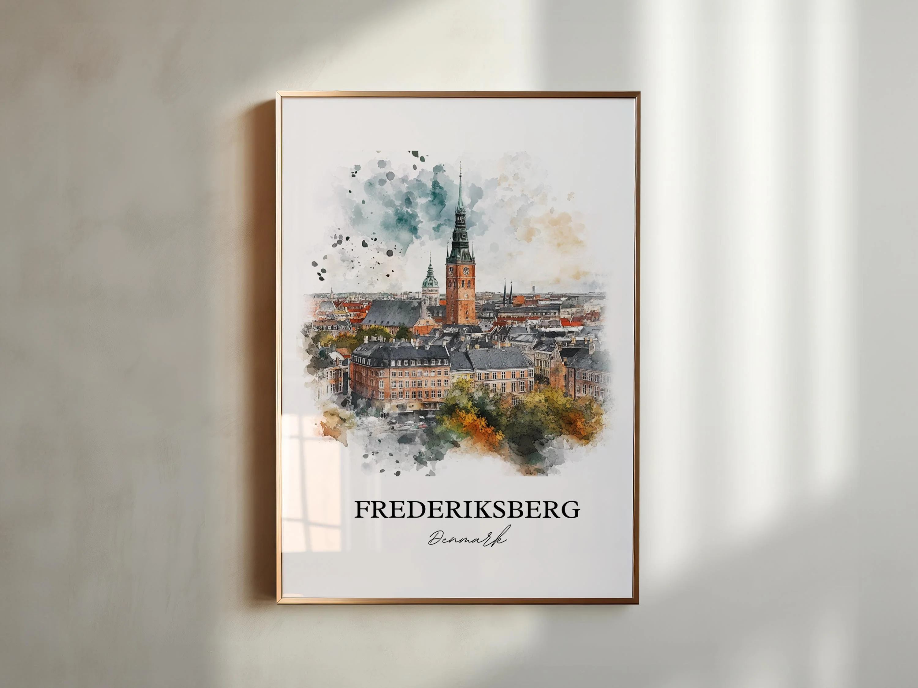 Frederiksberg, Denmark – Watercolor Art Print - Image 3