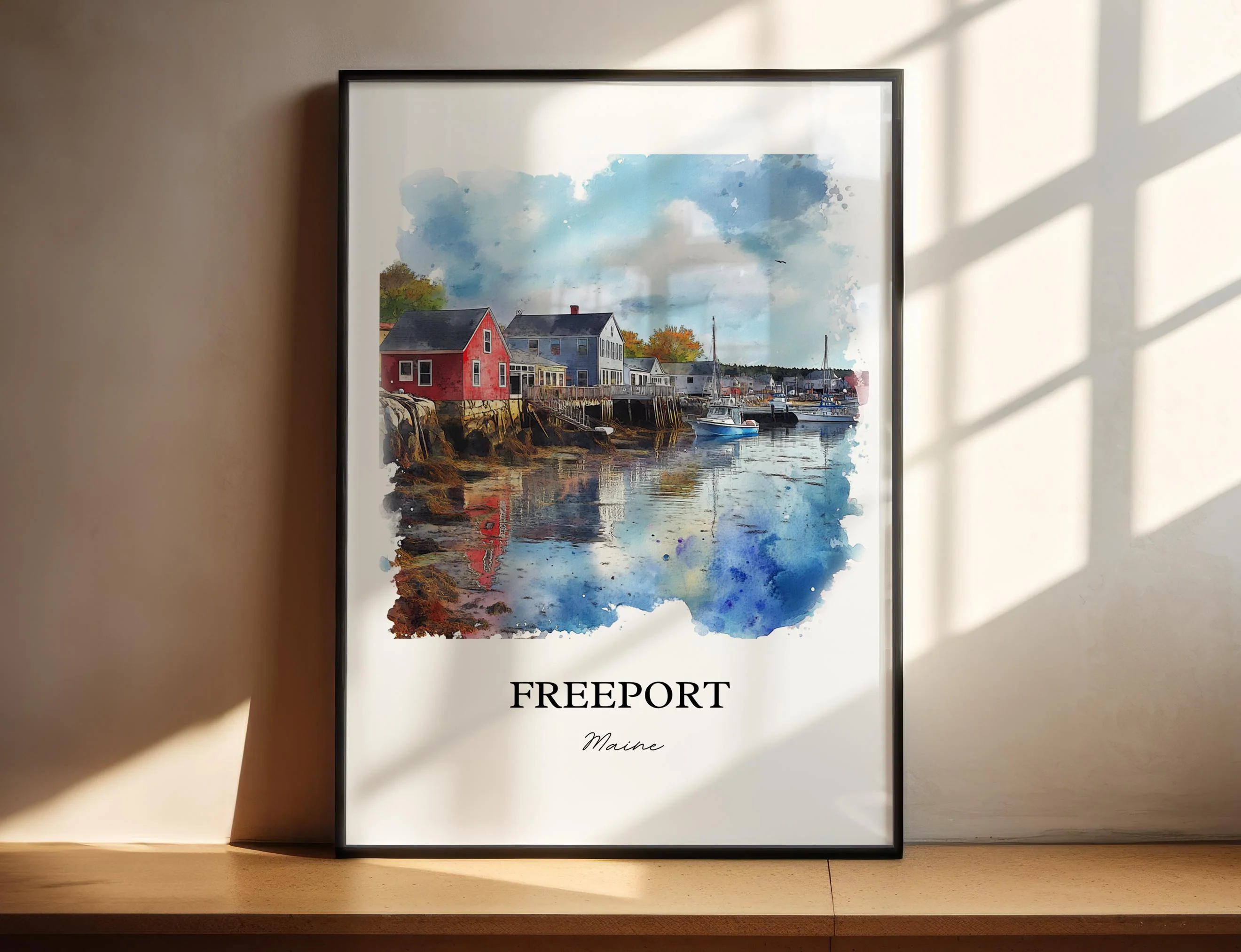 Freeport, Maine, Maine – Watercolor Art Print - Image 5