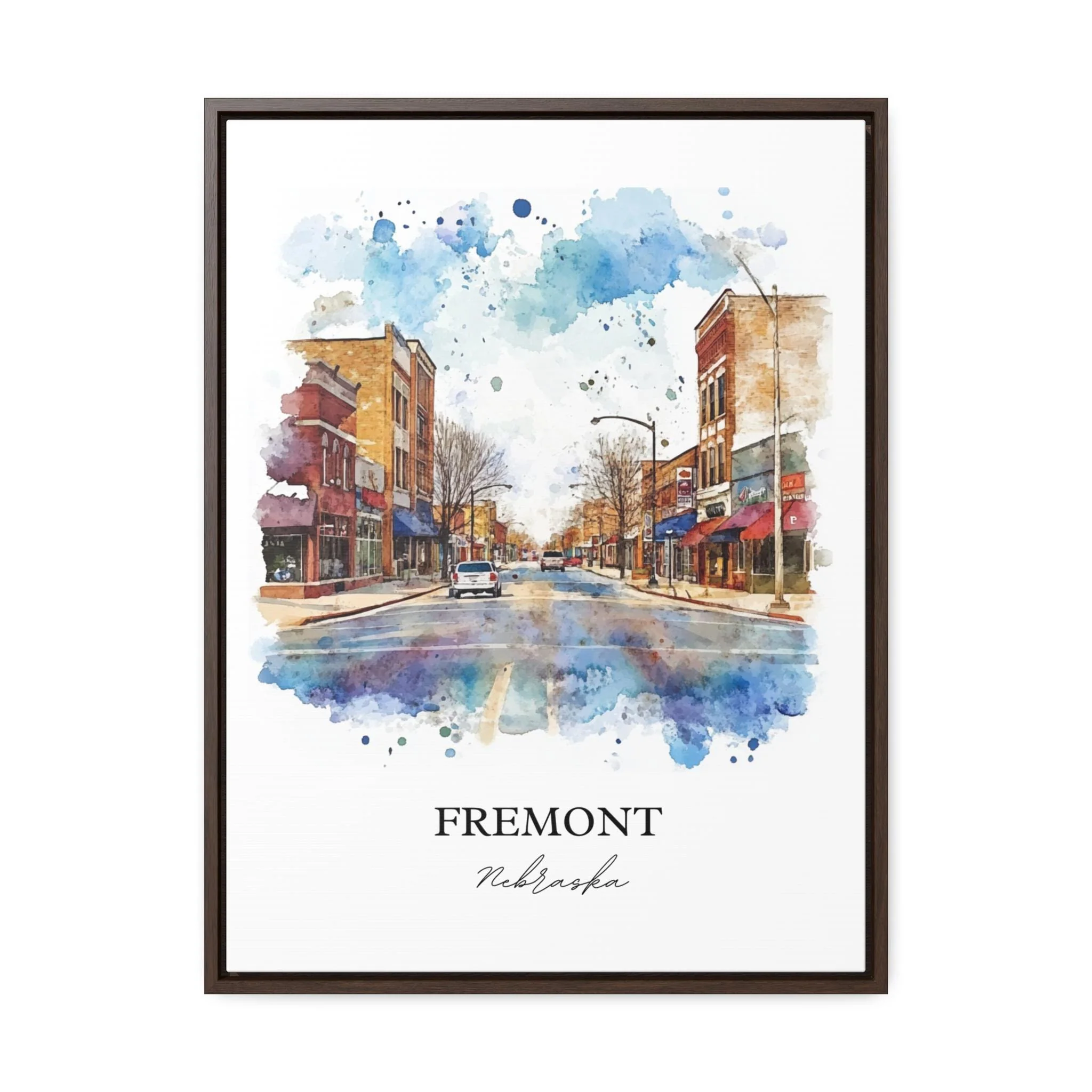 Fremont, Nebraska, USA – Watercolor Art Print - Image 7