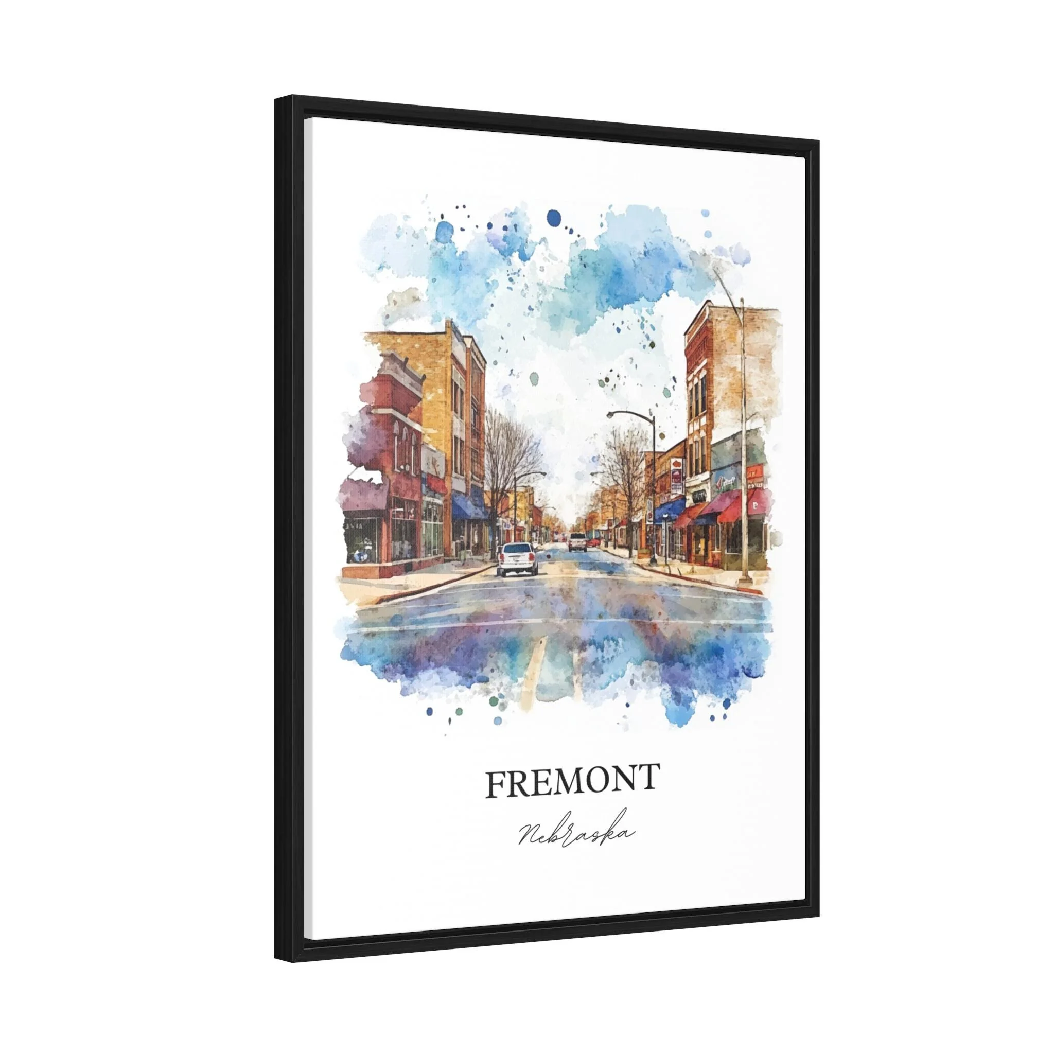 Fremont, Nebraska, USA – Watercolor Art Print - Image 8