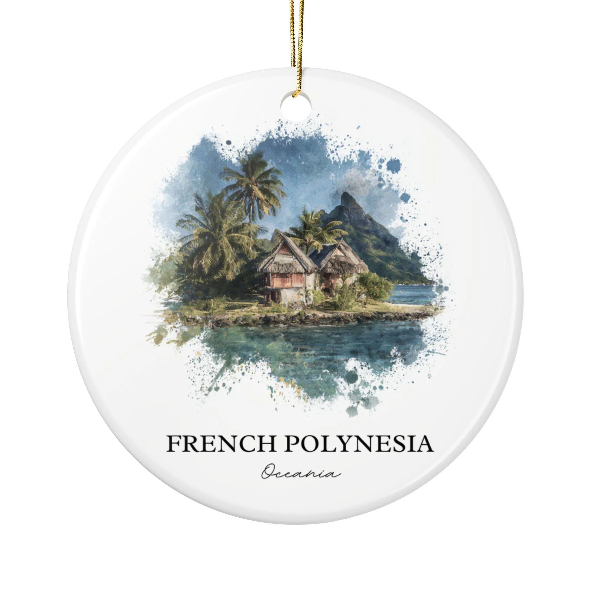 French Polynesia Ornament: Unique French Polynesia Souvenir, French Polynesia Xmas Decor, and Authentic French Polynesia Gift