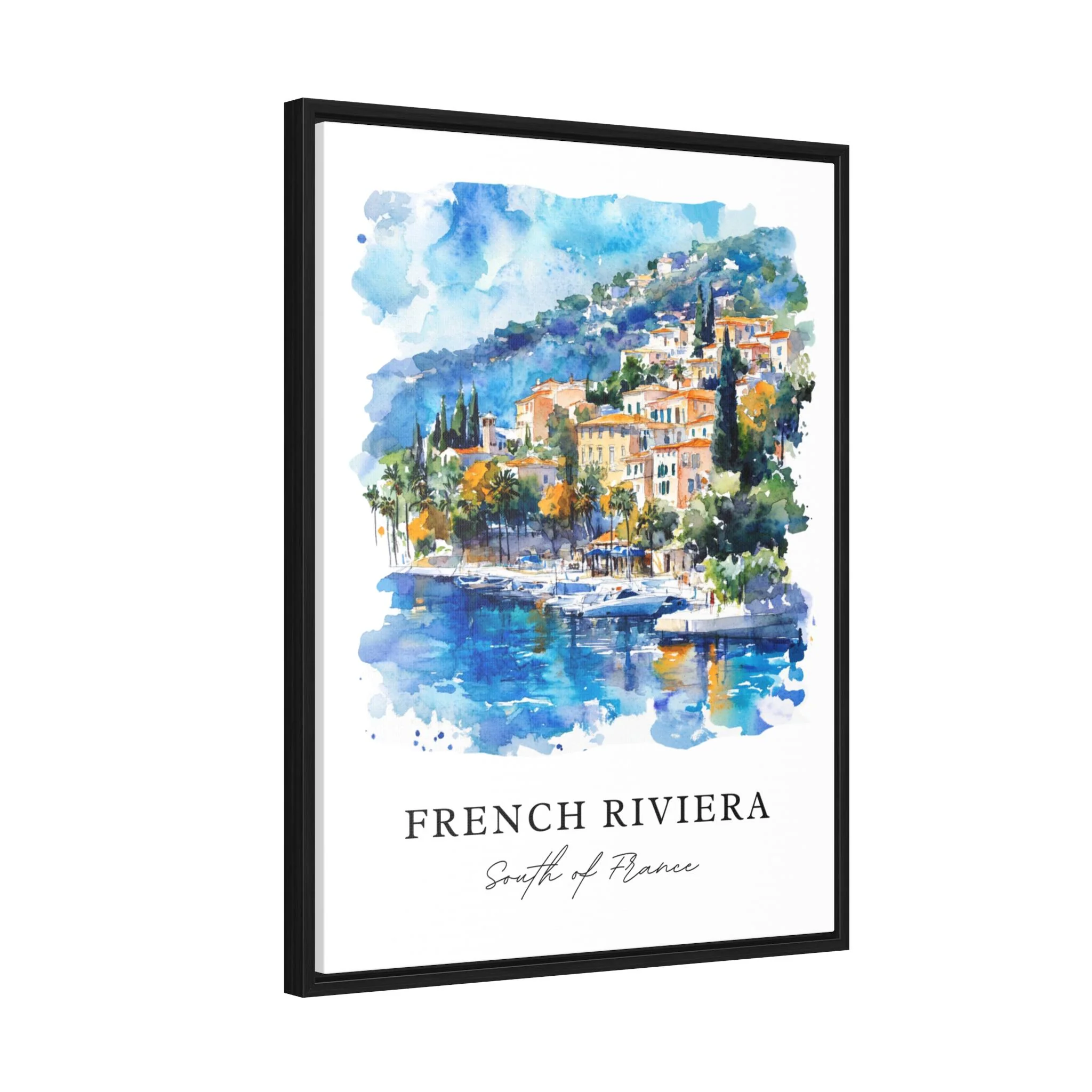 French Riviera, France – Watercolor Art Print - Image 2