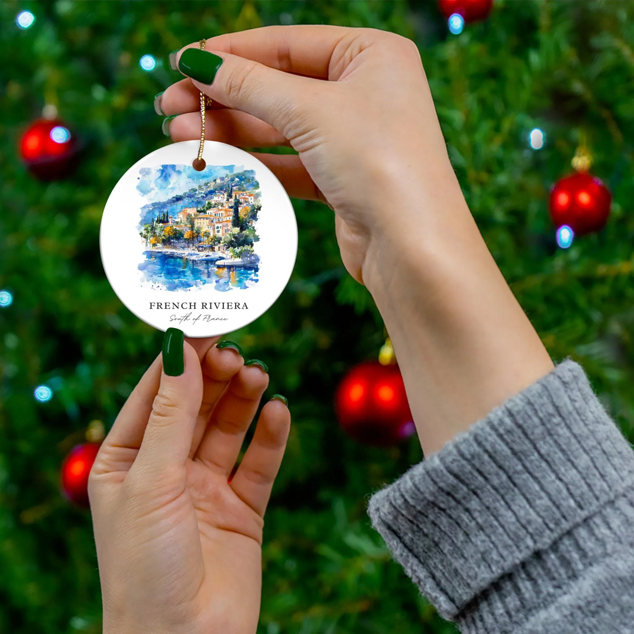 French Riviera, South of France Christmas Ornament - Image 3
