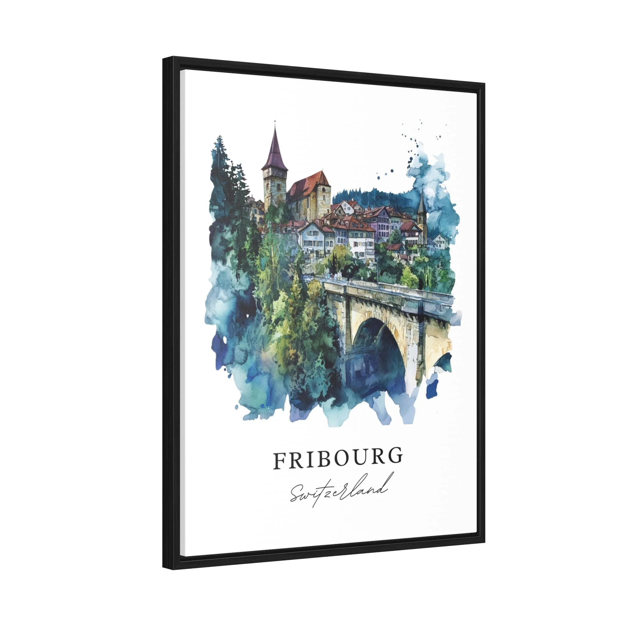 Fribourg, Switzerland – Watercolor Art Print - Image 7
