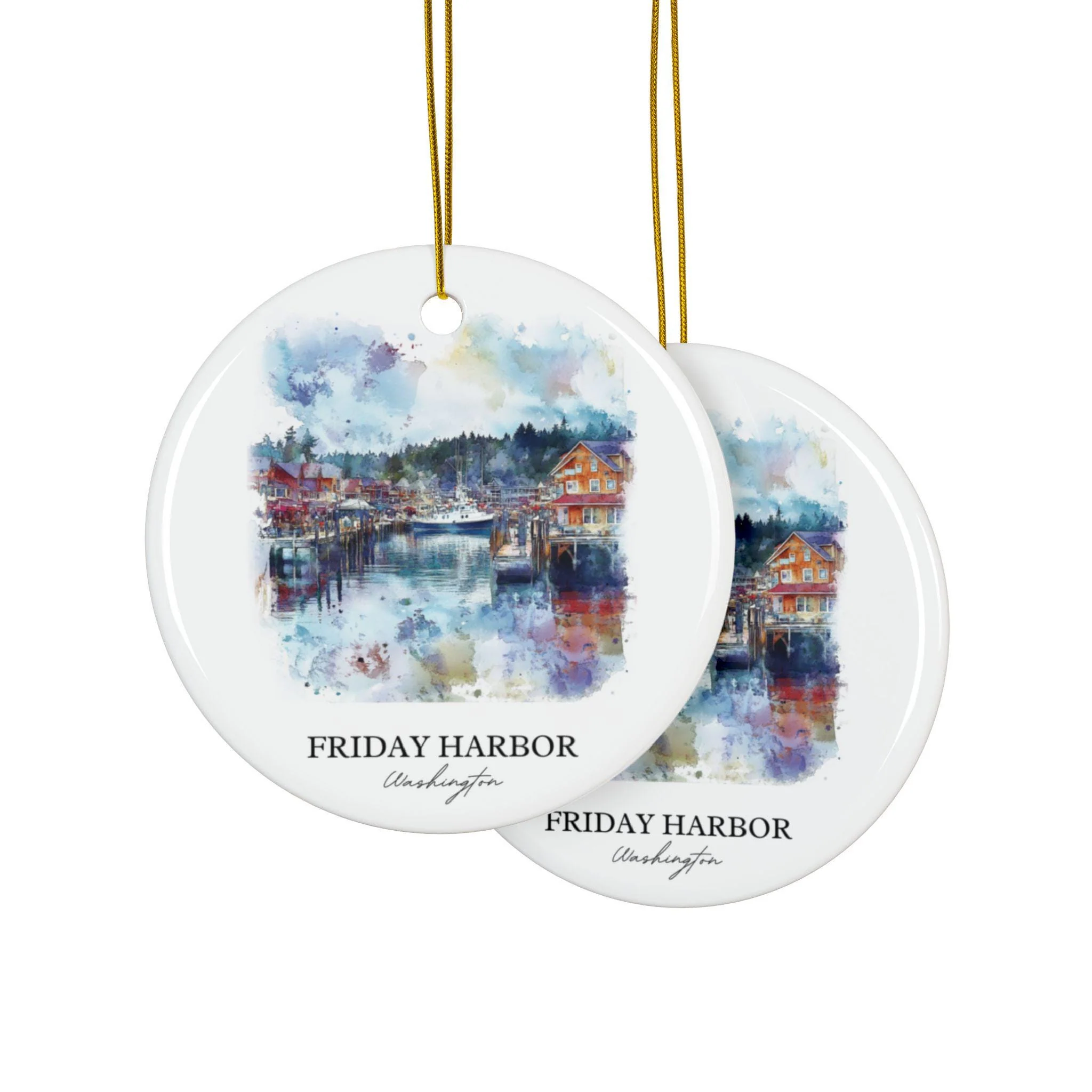 Friday Harbor WA Ornament: Unique San Juan Island Souvenir, San Juan Island Xmas Decor, and Authentic Friday Harbor Gift - Image 2