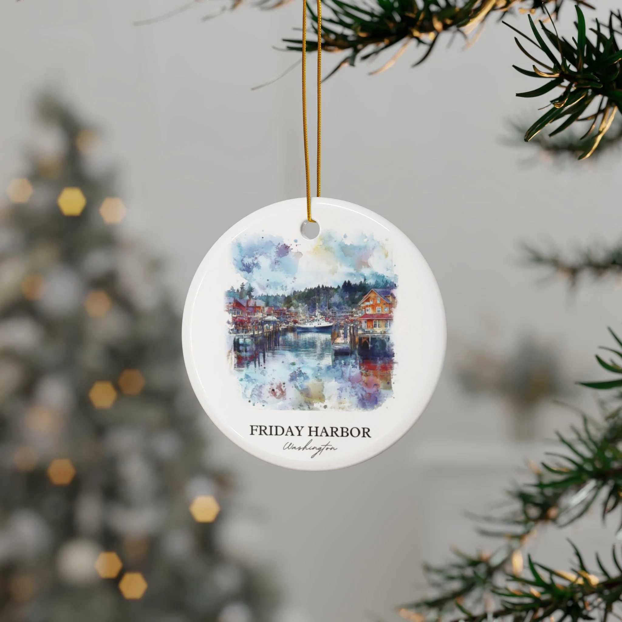 Friday Harbor WA Ornament: Unique San Juan Island Souvenir, San Juan Island Xmas Decor, and Authentic Friday Harbor Gift - Image 3