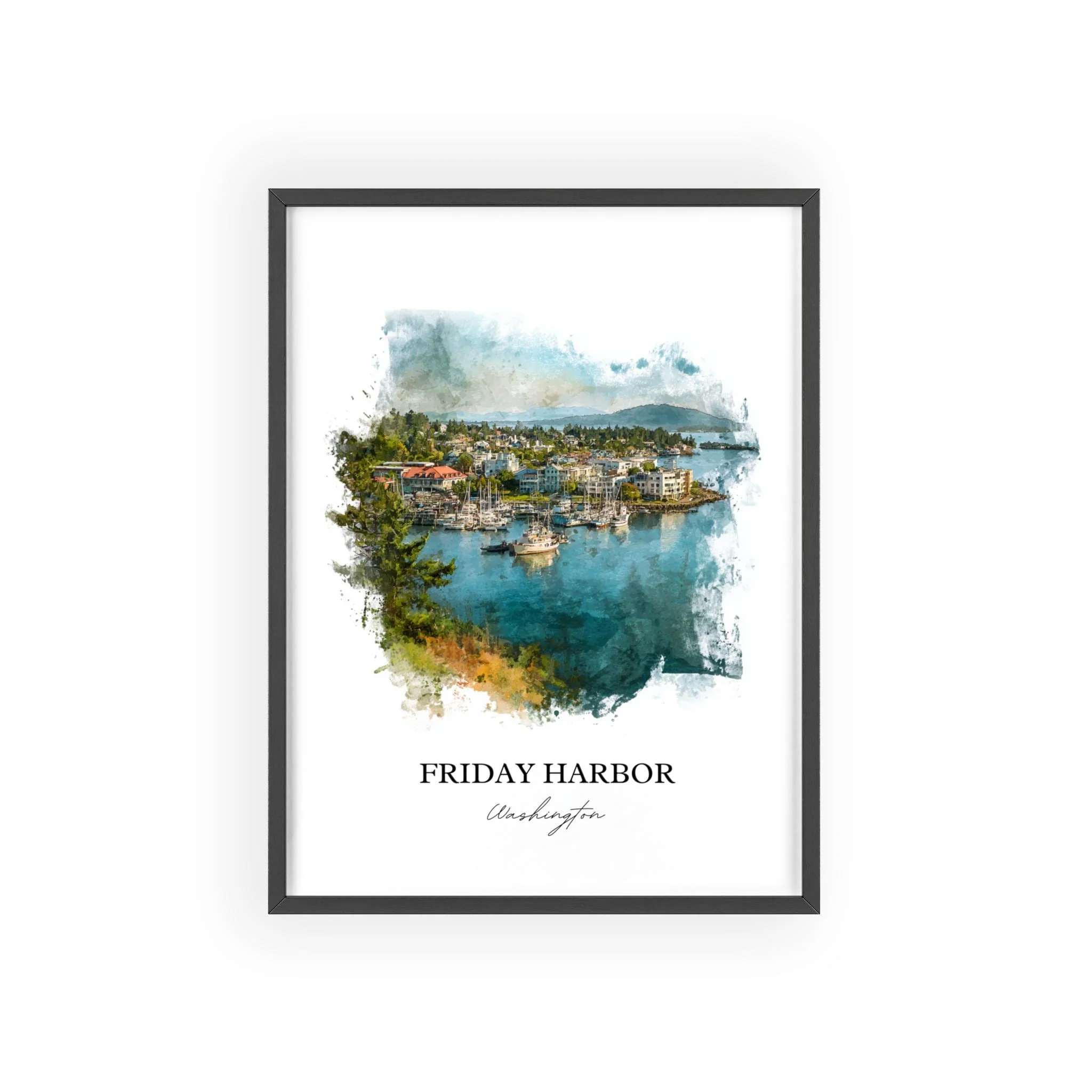 Friday Harbor, Washington – Watercolor Art Print - Image 10