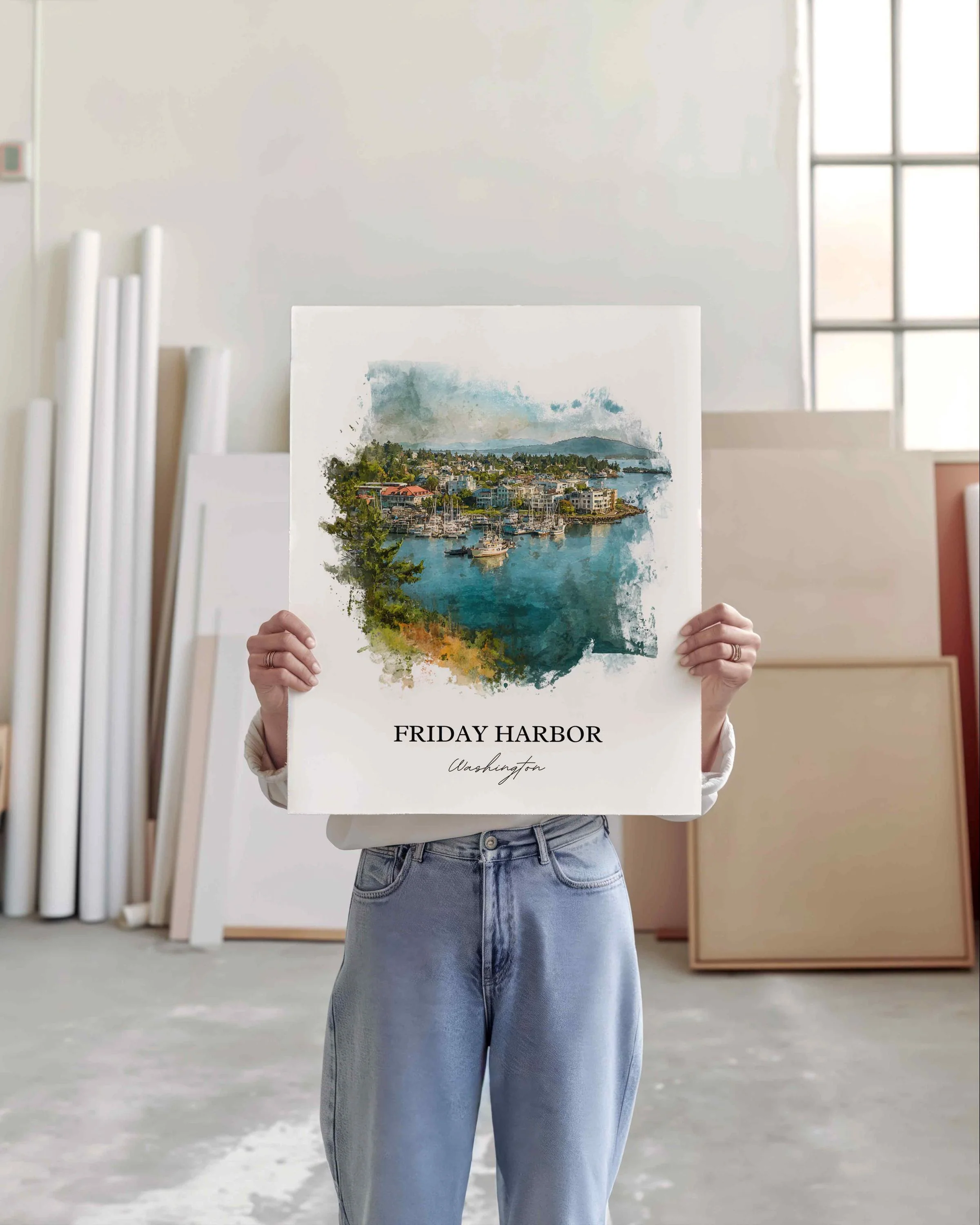 Friday Harbor, Washington – Watercolor Art Print - Image 4