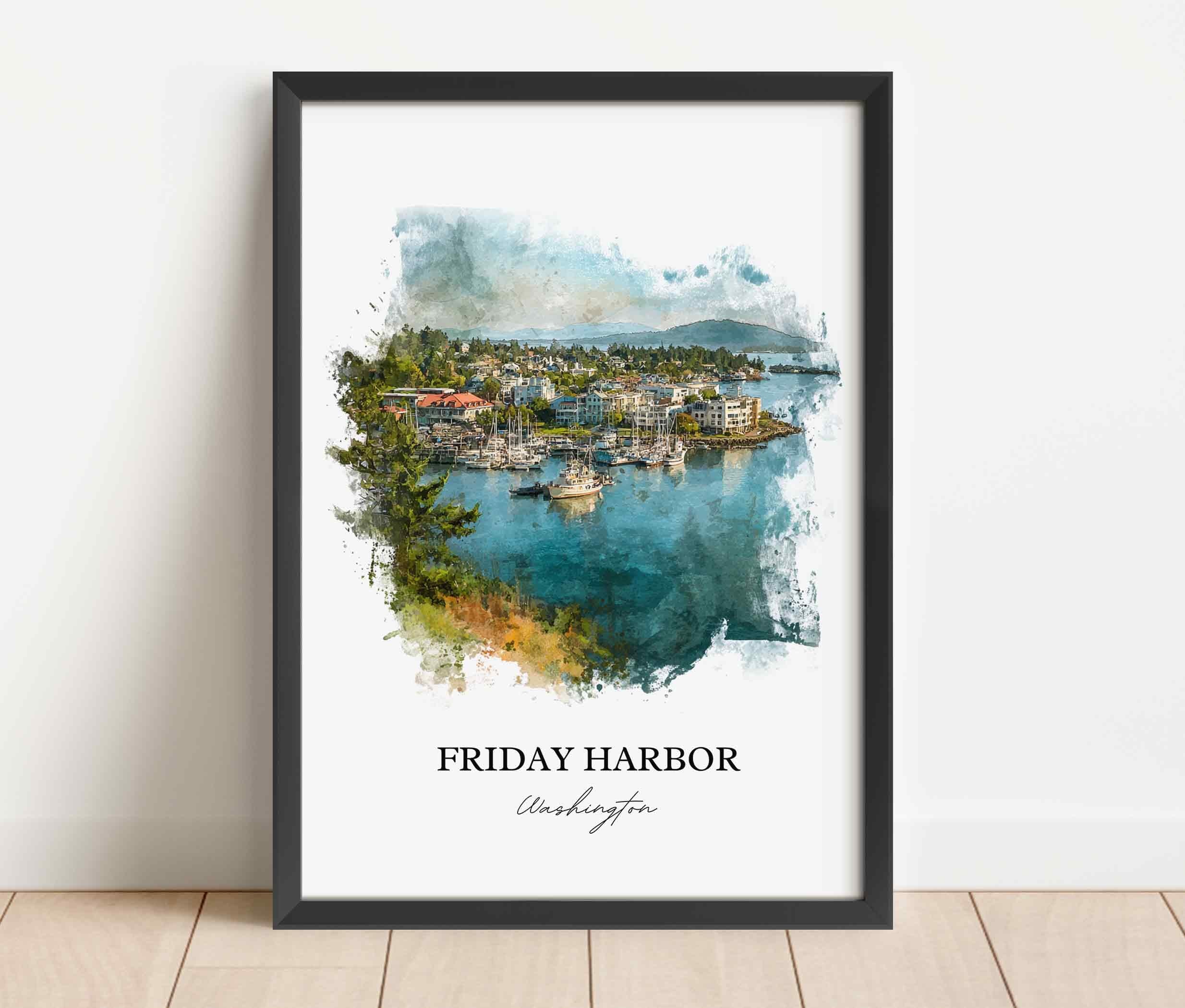 Friday Harbor, Washington – Watercolor Art Print - Image 7