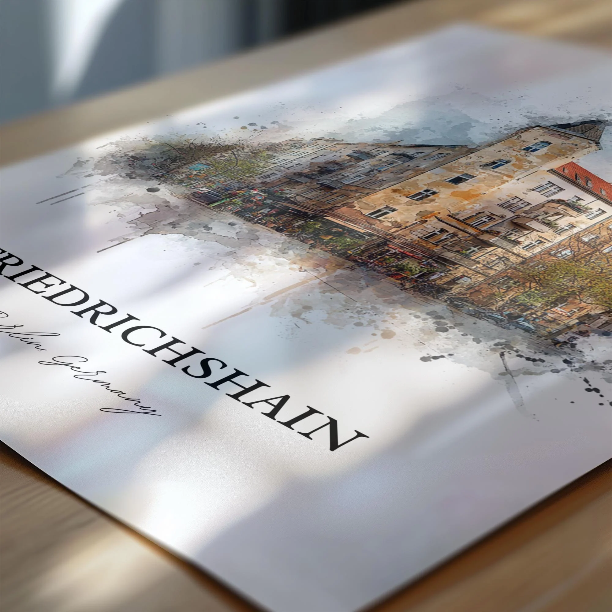 Friedrichshain, Germany – Watercolor Art Print - Image 2