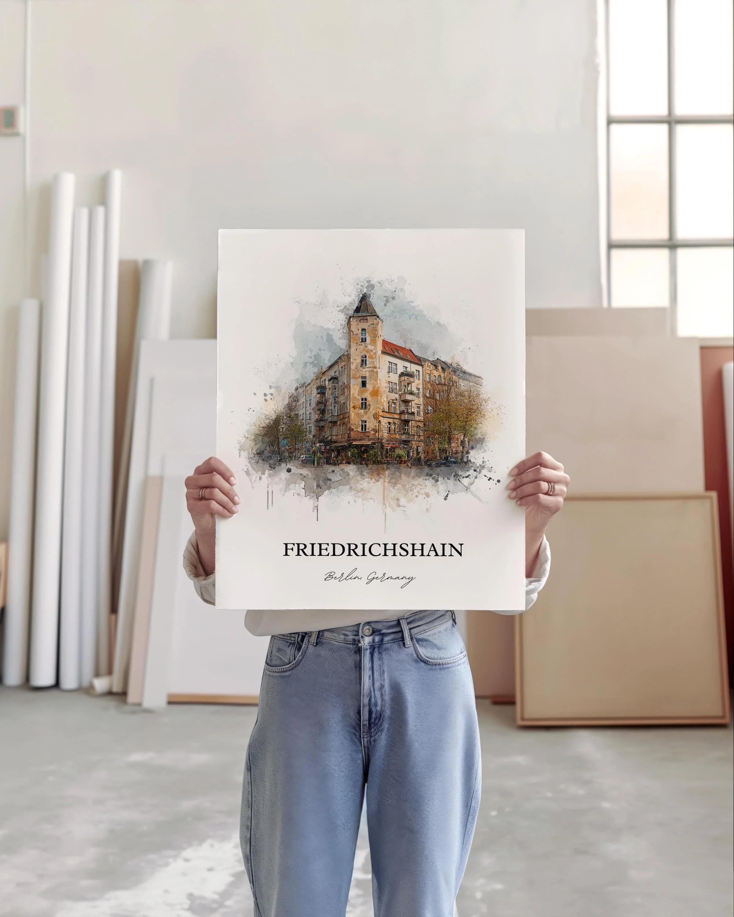 Friedrichshain, Germany – Watercolor Art Print - Image 3