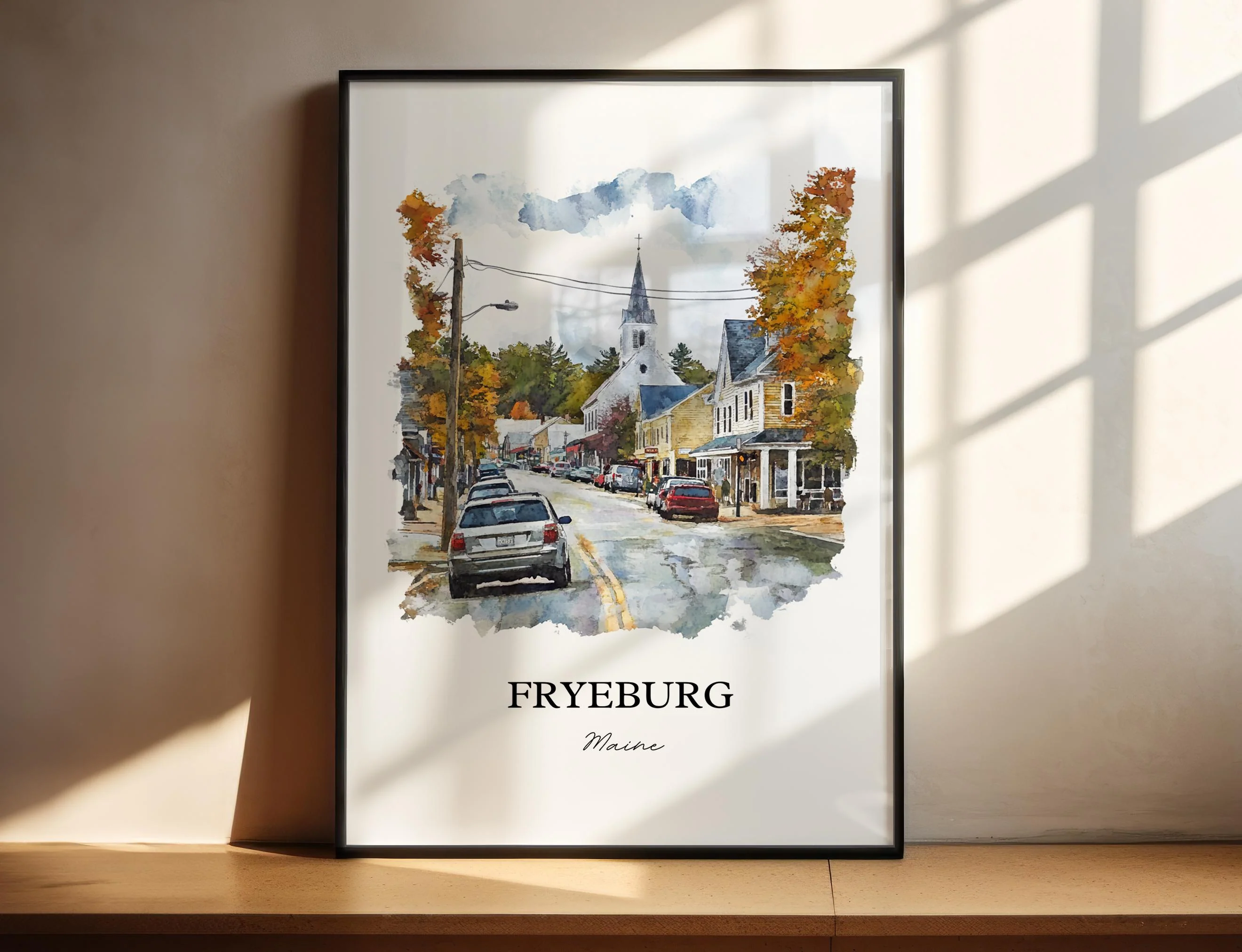 Fryeburg, Maine, Maine – Watercolor Art Print