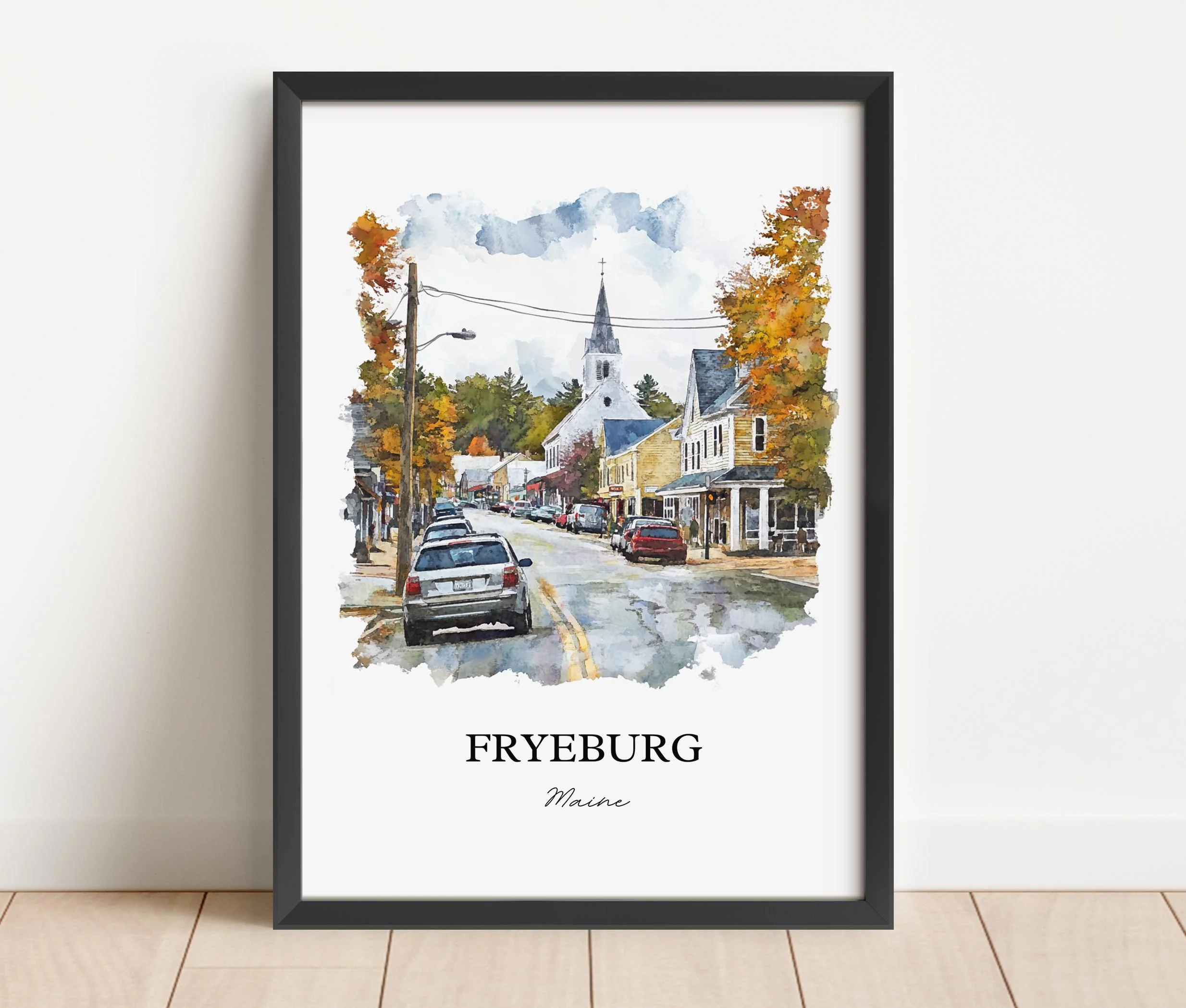 Fryeburg, Maine, Maine – Watercolor Art Print - Image 5