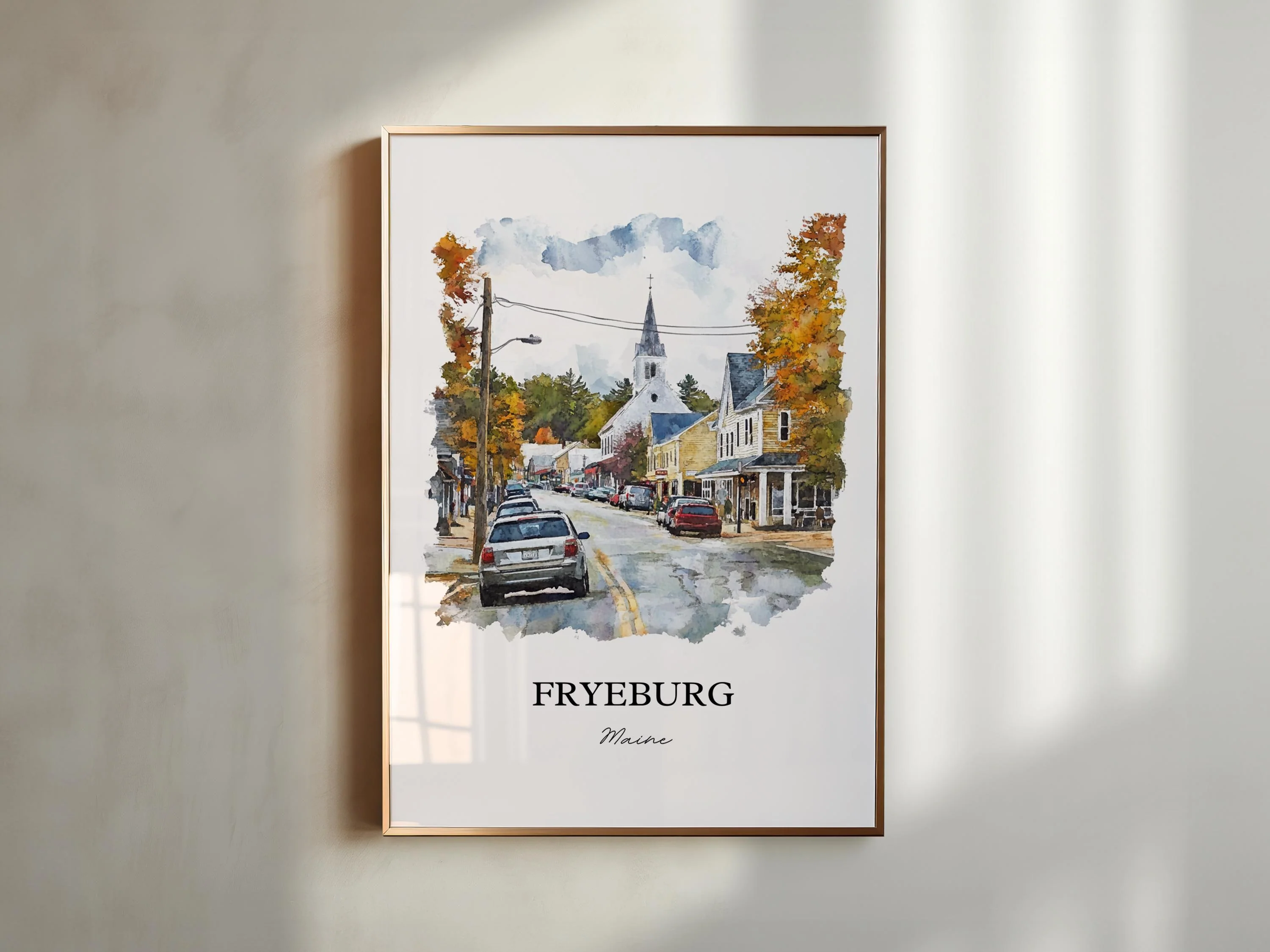 Fryeburg, Maine, Maine – Watercolor Art Print - Image 6