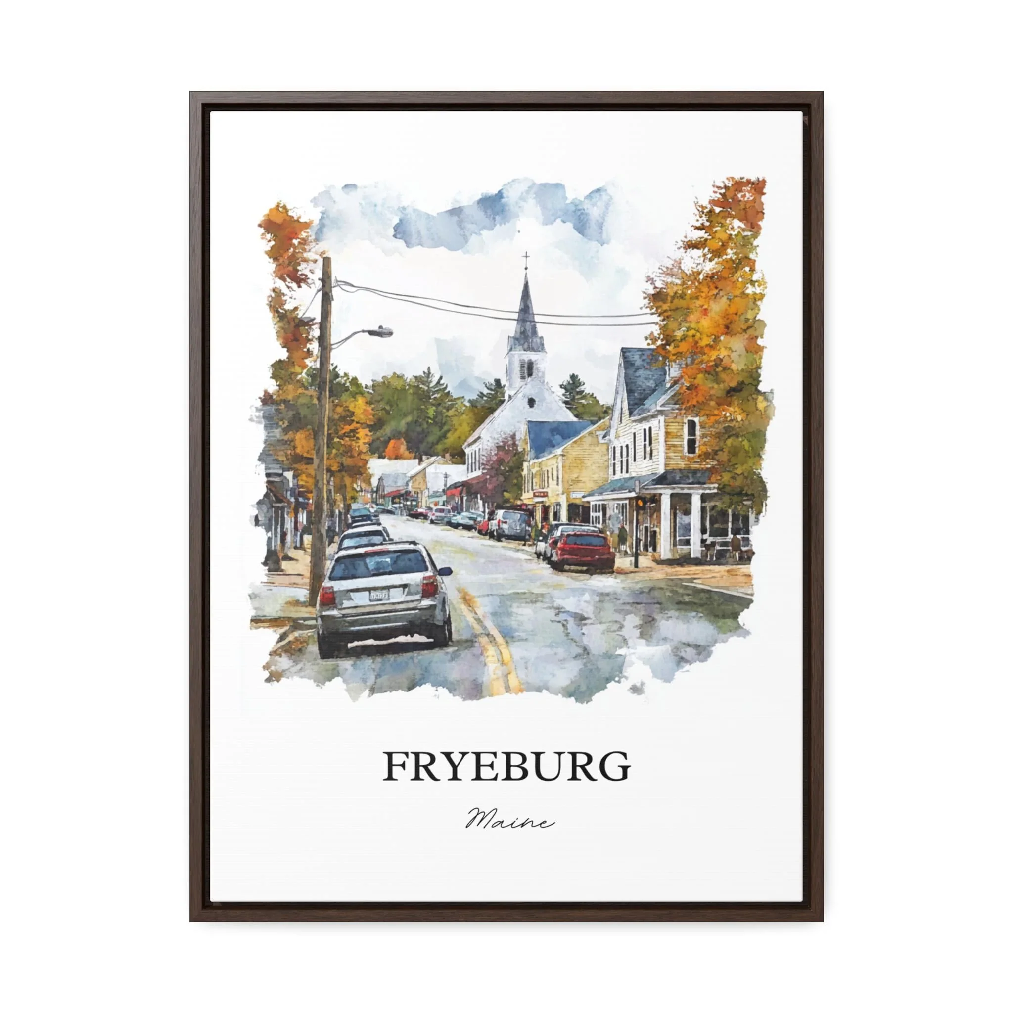 Fryeburg, Maine, Maine – Watercolor Art Print - Image 7