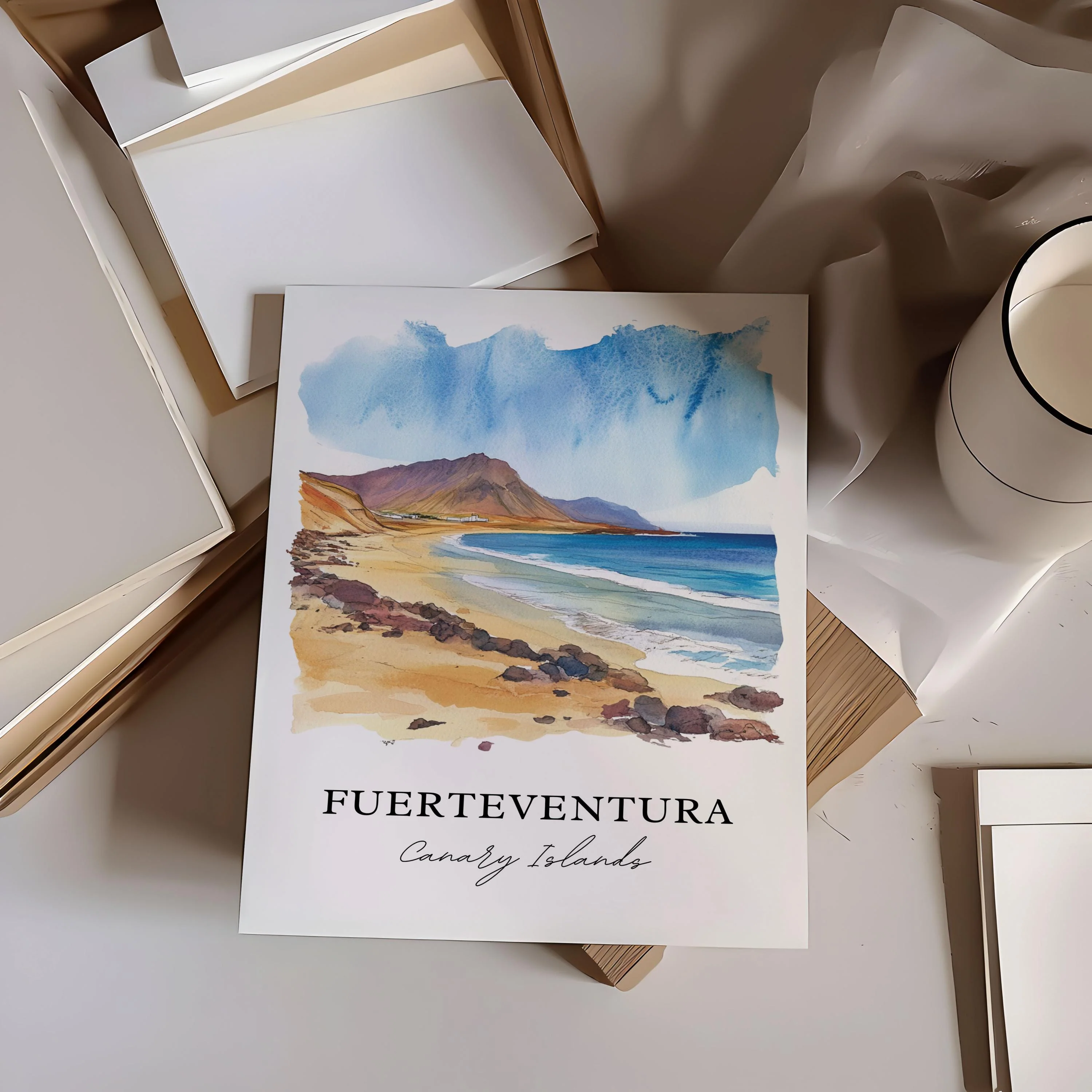 Fuerteventura, Canary Islands – Watercolor Art Print - Image 5
