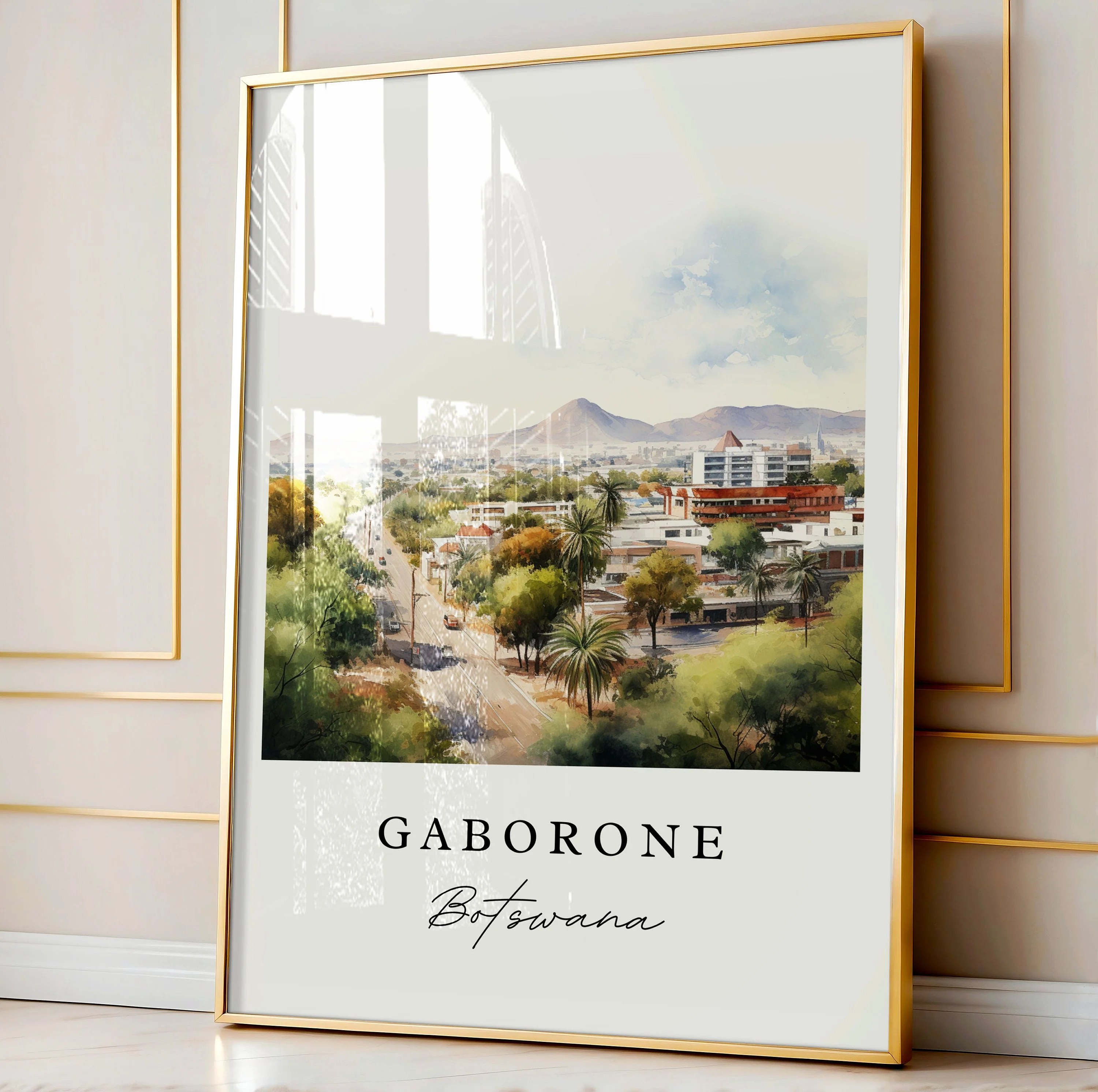 Gaborone, Botswana – Watercolor Art Print - Image 5