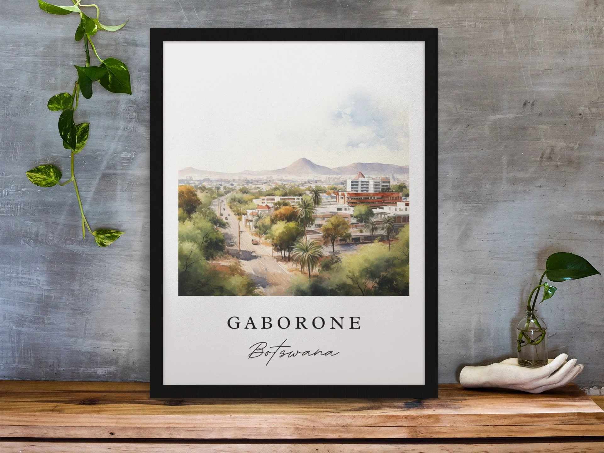 Gaborone, Botswana – Watercolor Art Print - Image 6