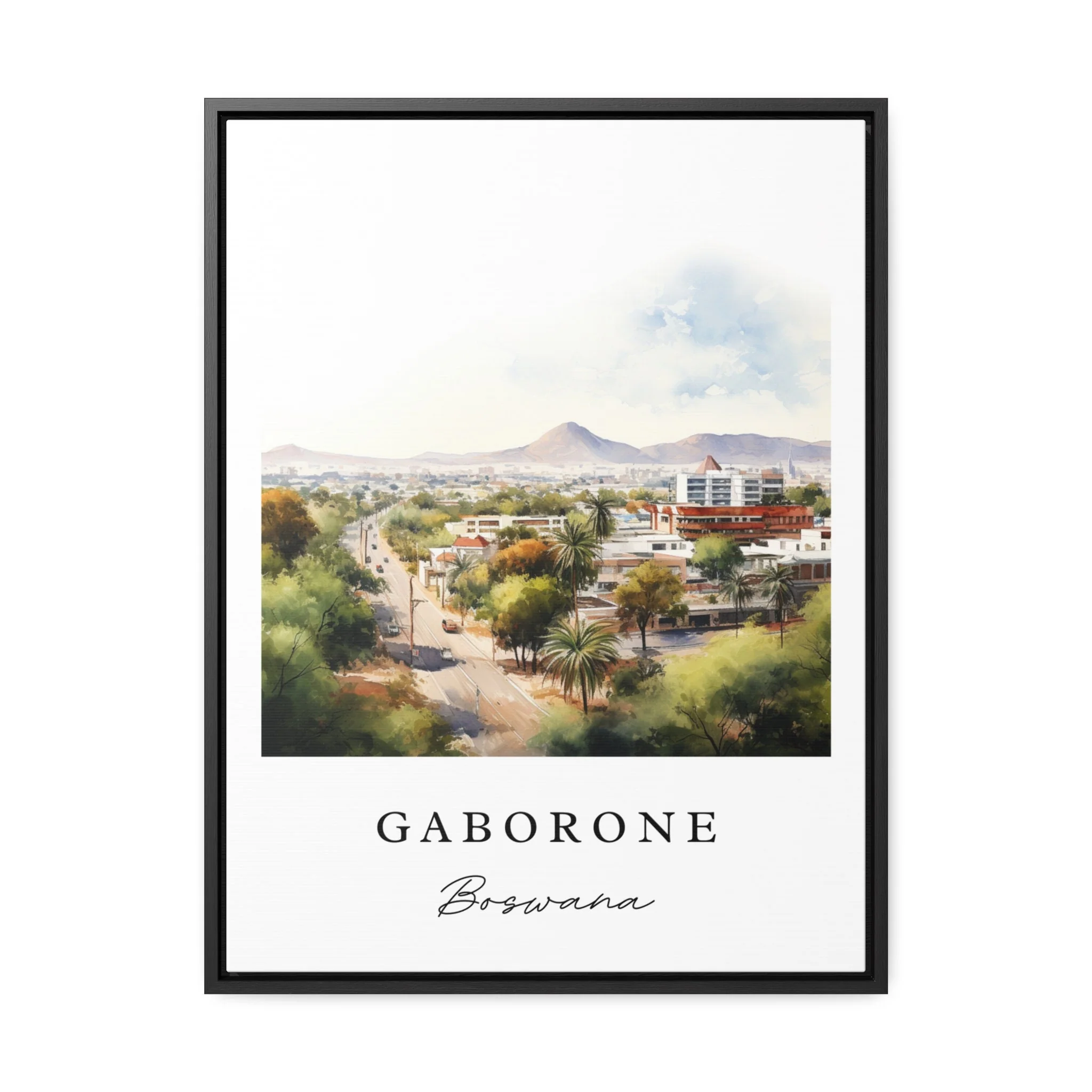 Gaborone, Botswana – Watercolor Art Print - Image 7