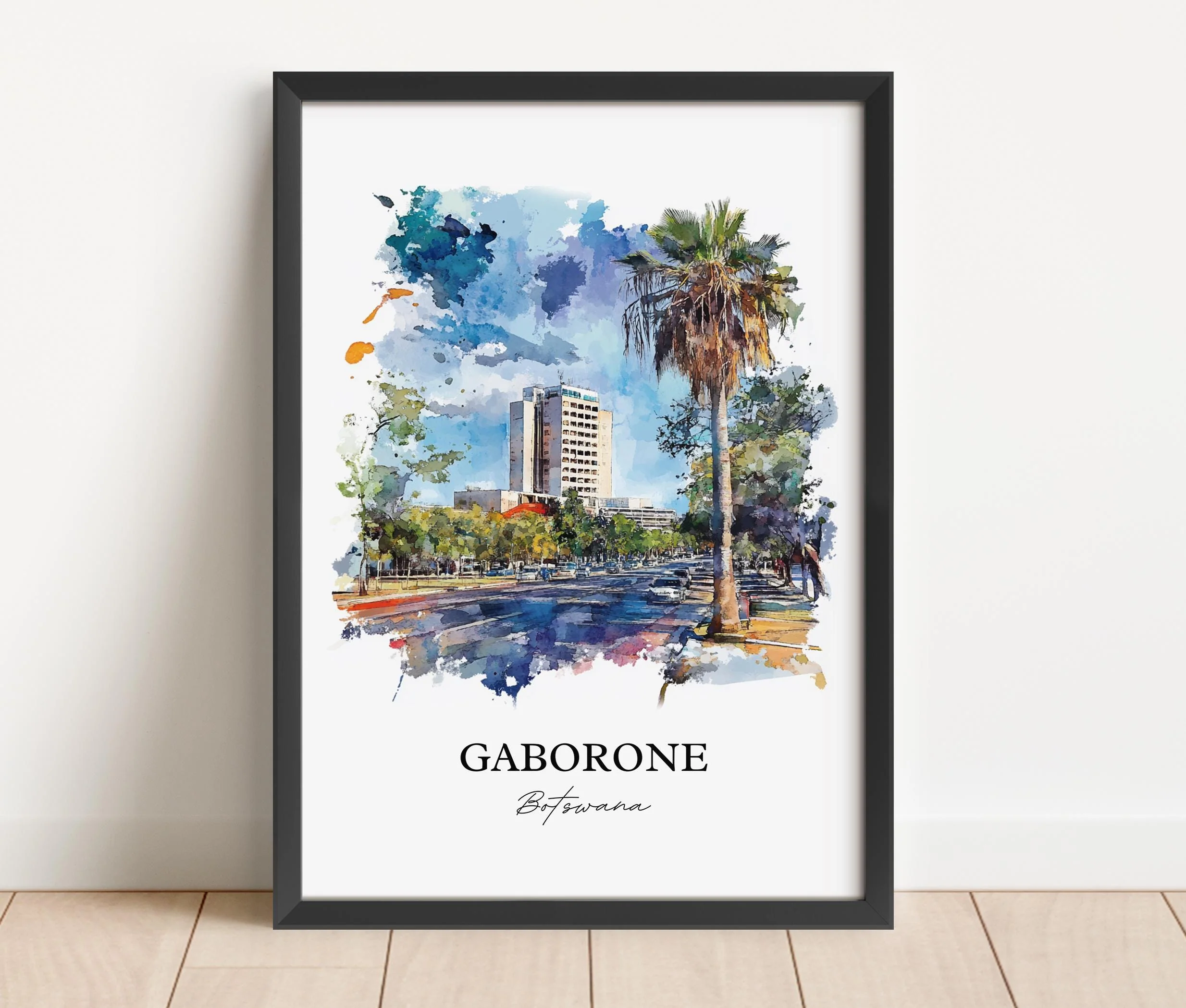 Gaborone, Botswana – Watercolor Art Print - Image 6
